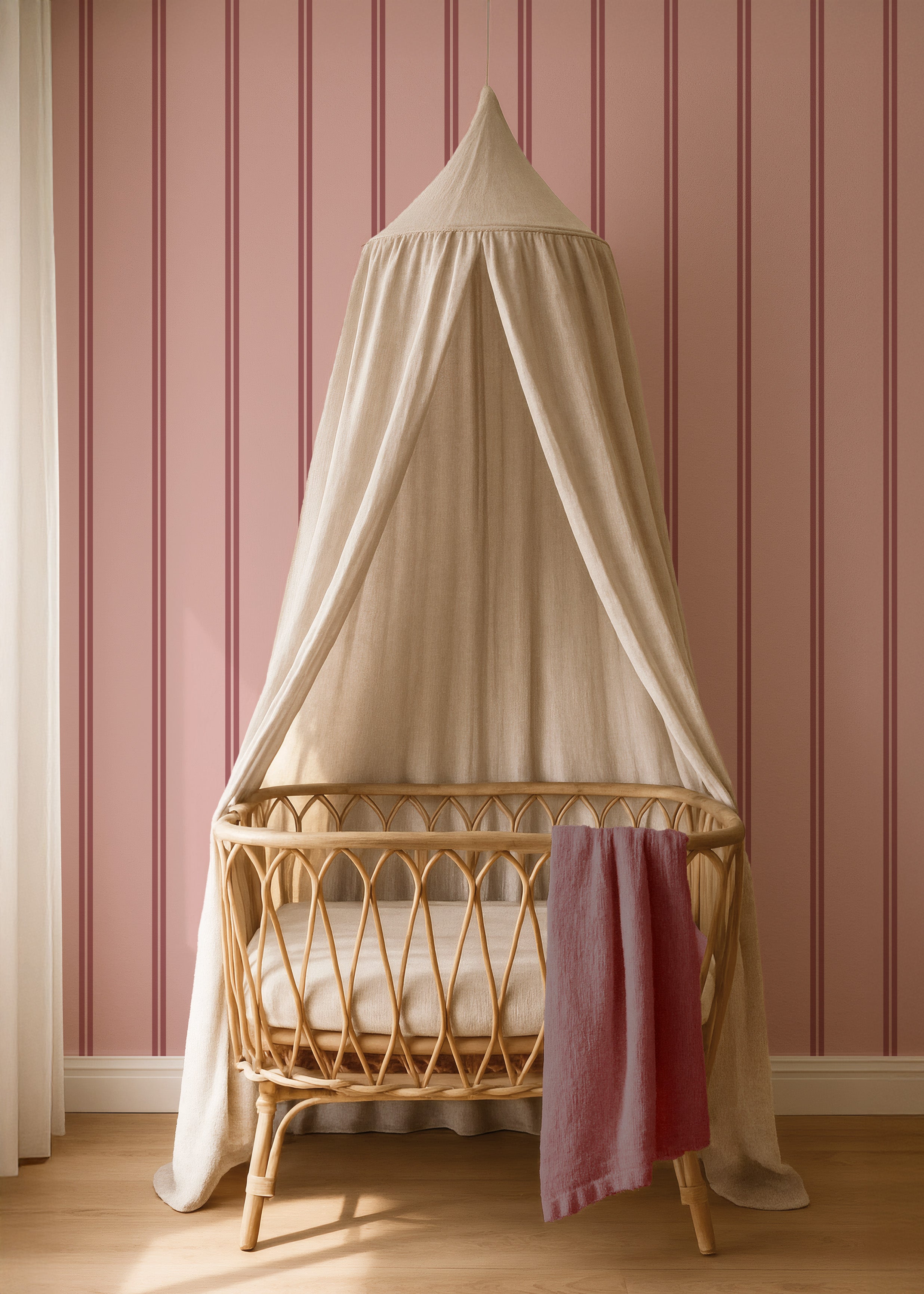 Behang Twisty Twins - rosewood