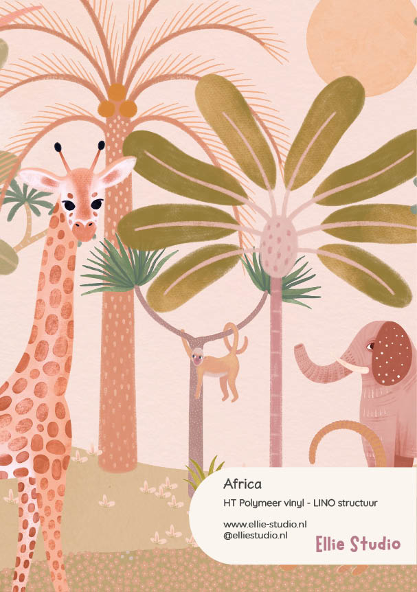 Muursticker staal - Africa blossom