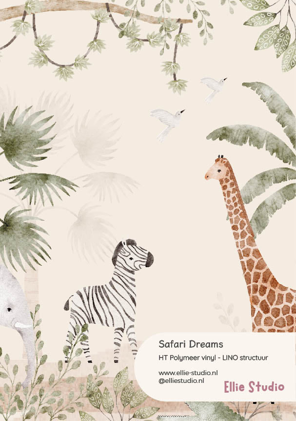 Muursticker staal - Safari Dreams