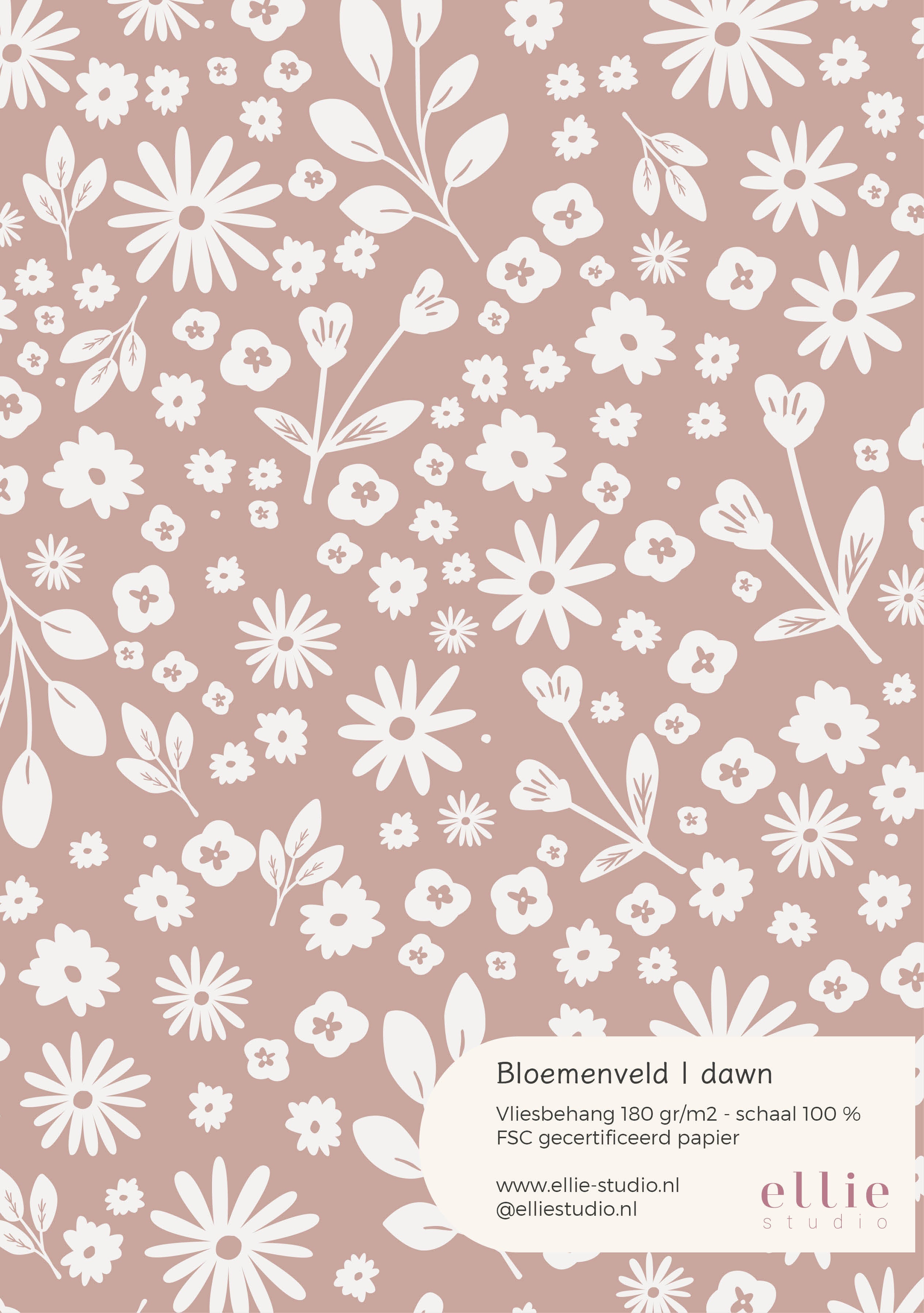 Behangstaal Bloemenveld - dawn