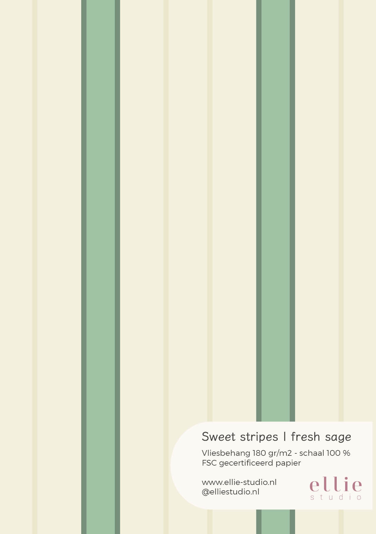 Wallpaper sample Sweet Stripes - fresh sage