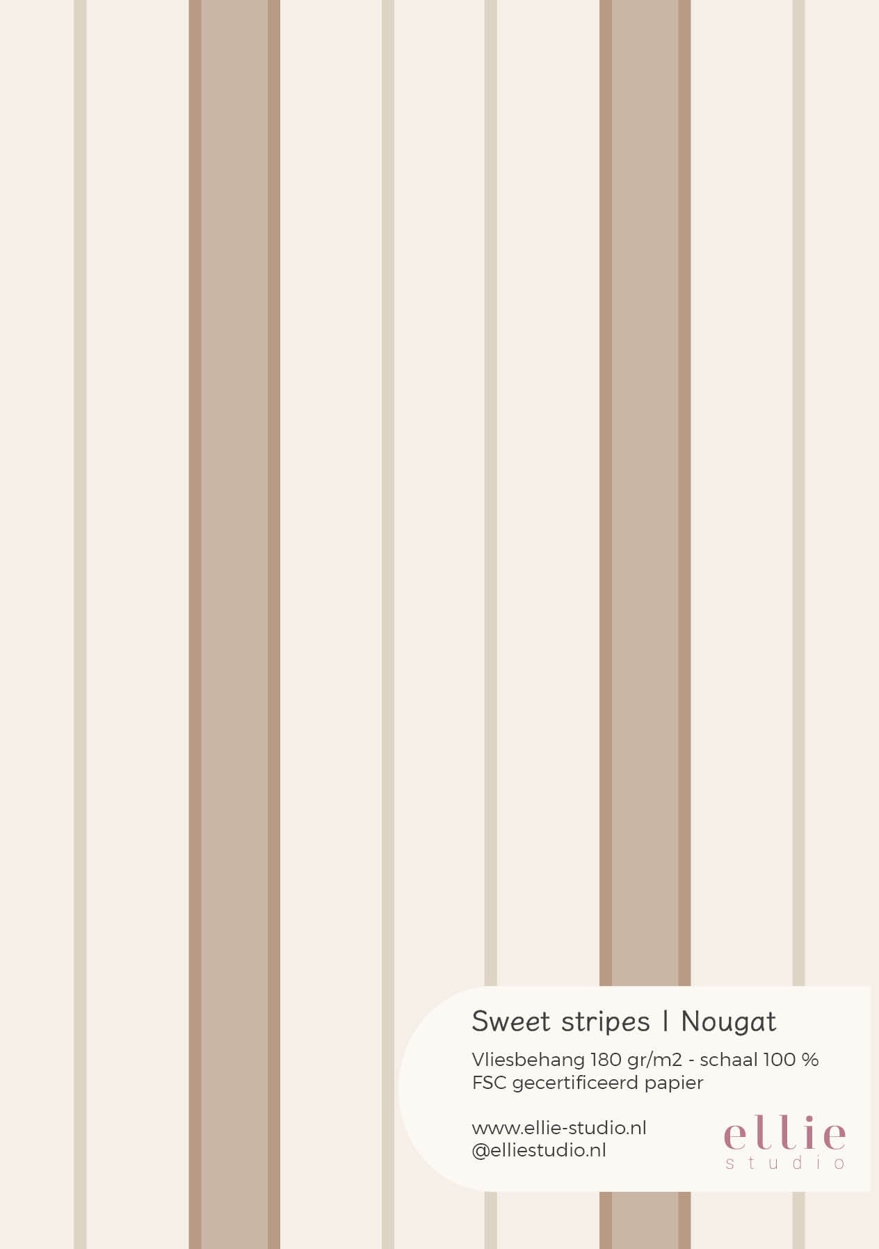 Wallpaper sample Sweet Stripes - nougat
