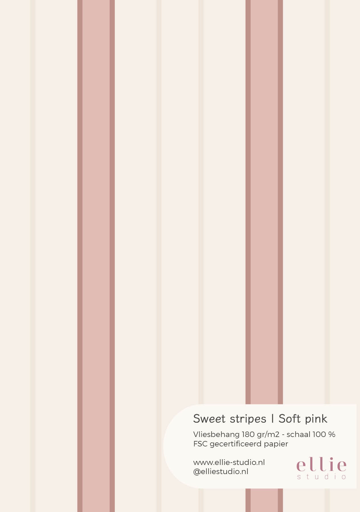 Wallpaper sample Sweet Stripes - soft pink