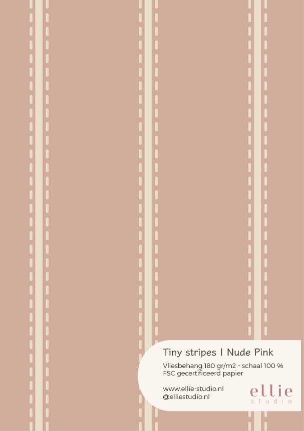 Wallpaper sample Tiny Stripes - nude pink
