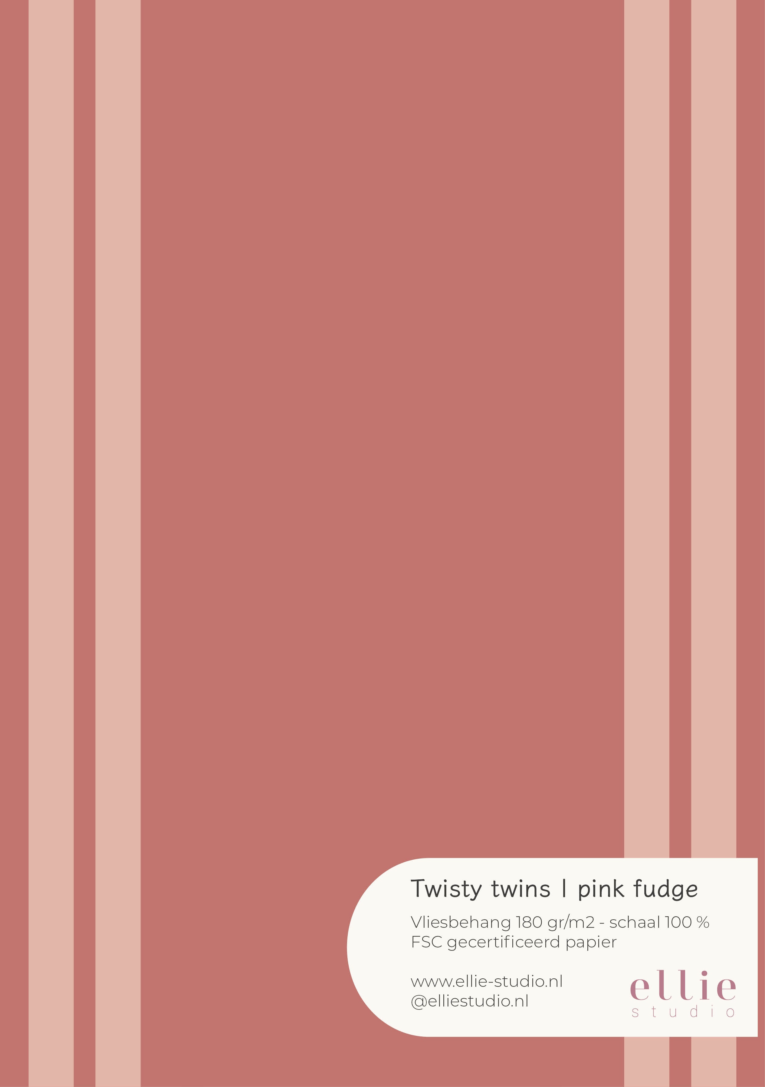 Wallpaper sample Twisty Twins - pink fudge
