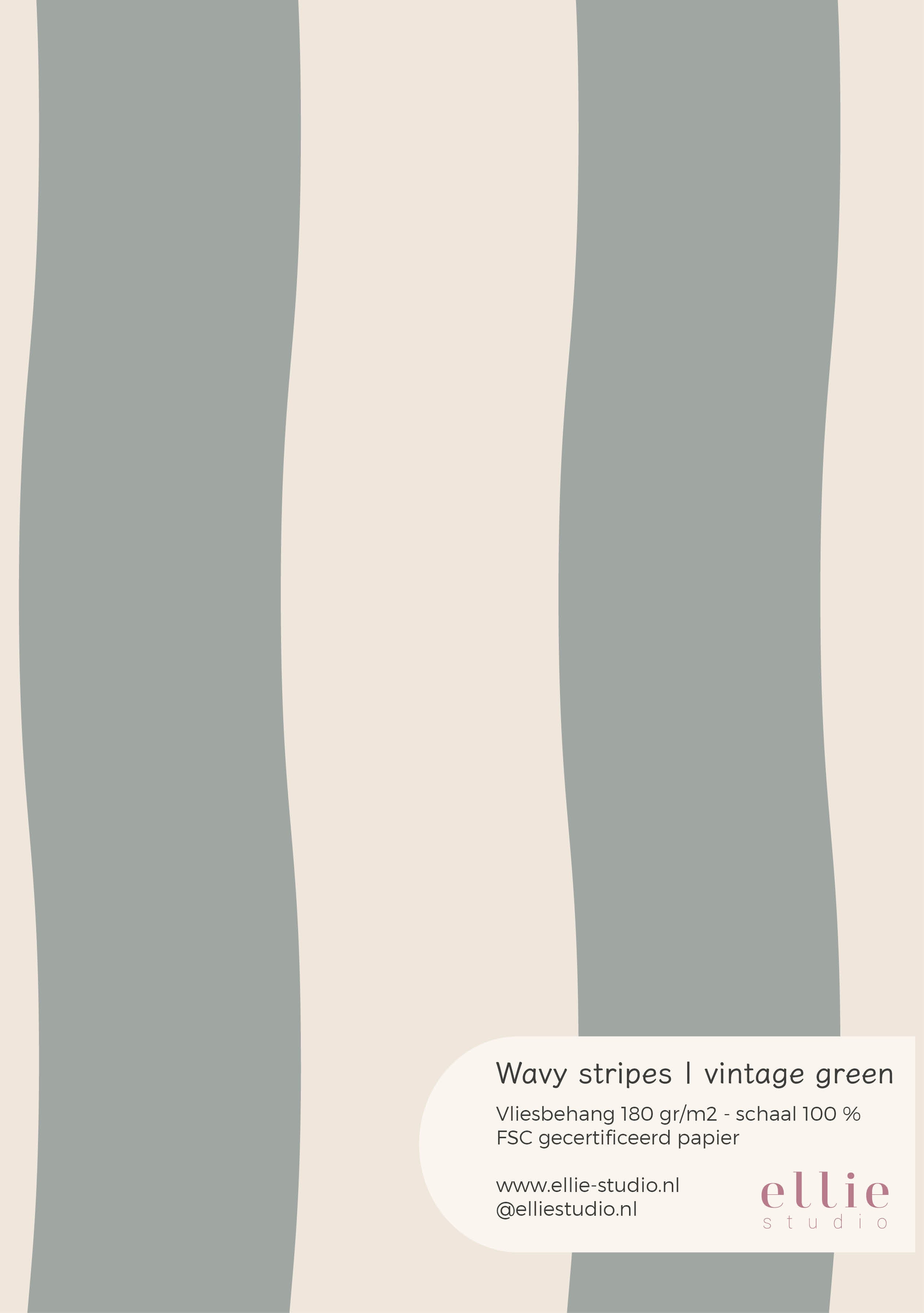 Wavy Stripes wallpaper sample - vintage green