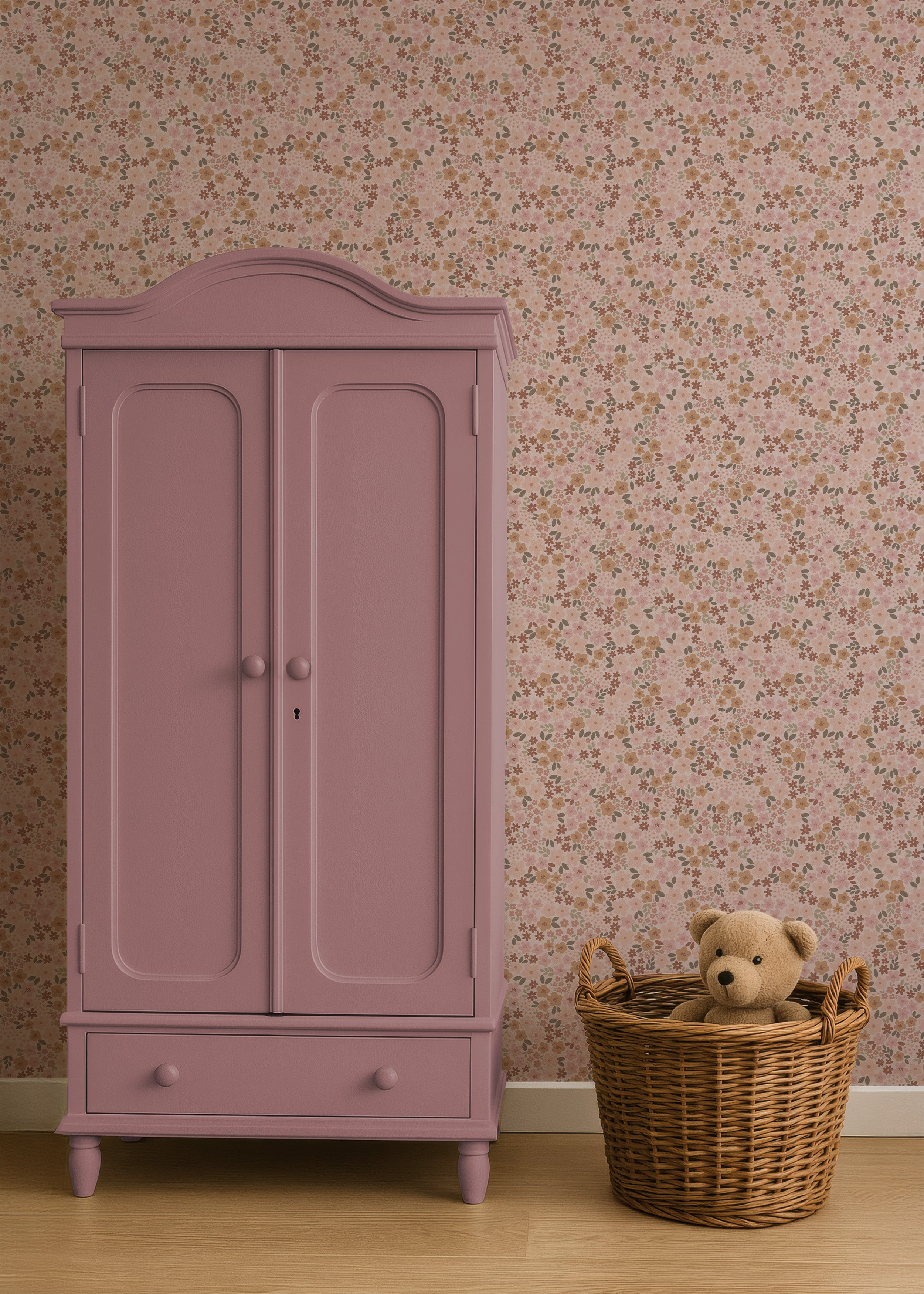 Behang Ditsy Flowers - rosy meadow