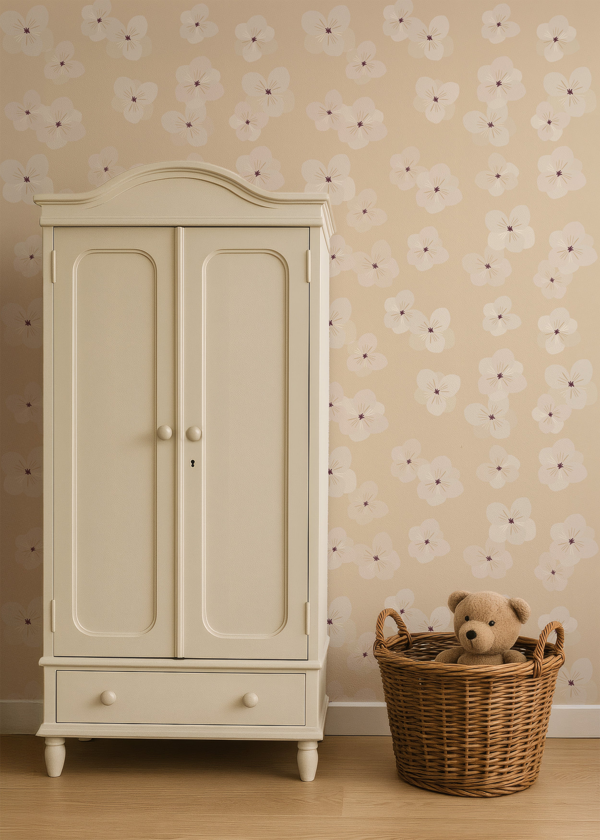 Behang Soft Bloom - butter