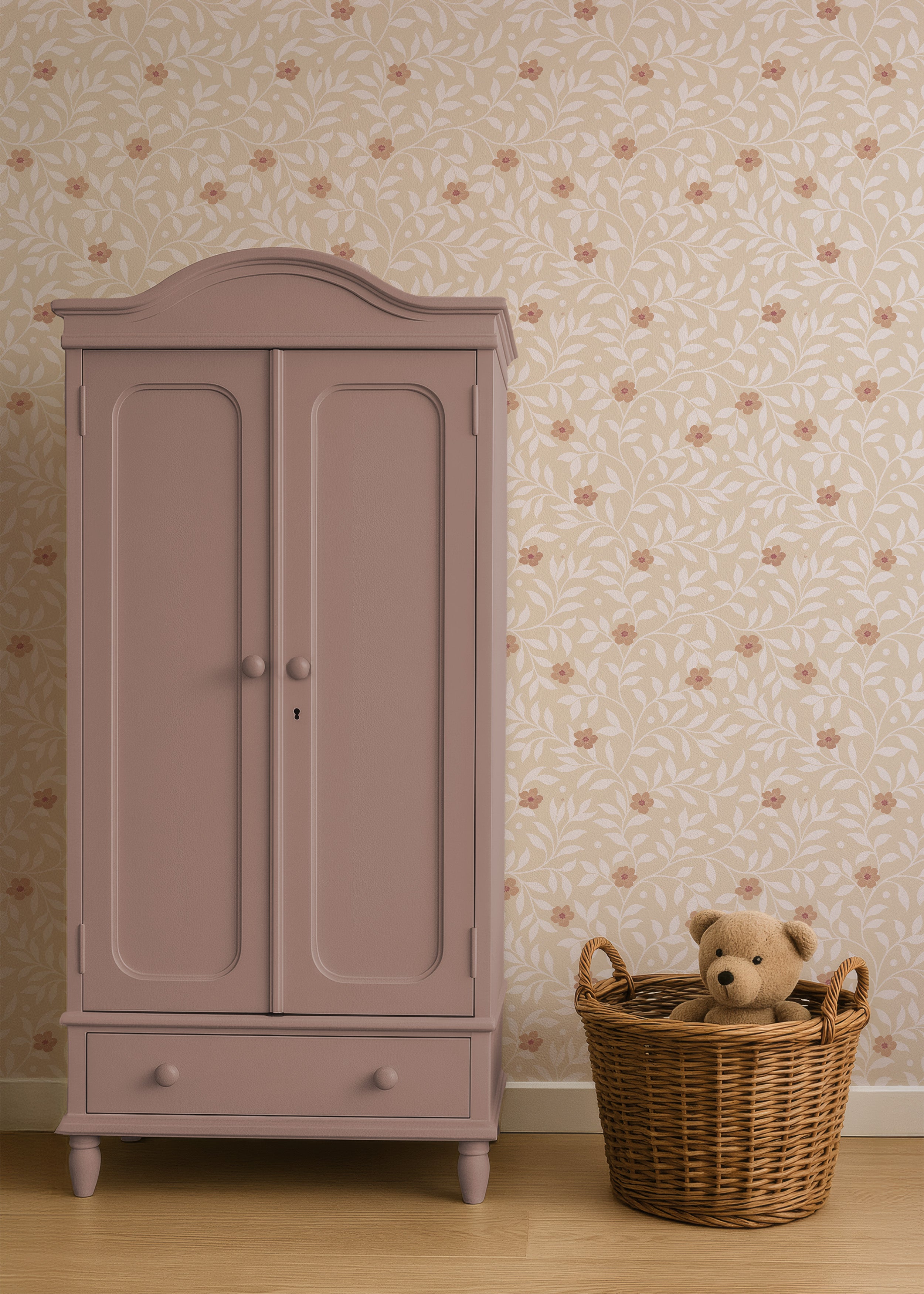 Behang Tiny Blossom - abricot