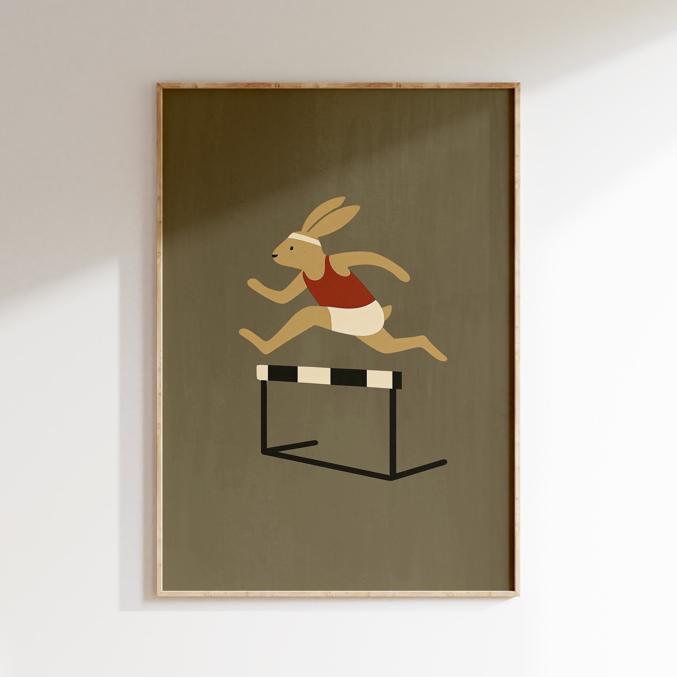 Kinderkamer poster - Hordelopen Konijn | Sport