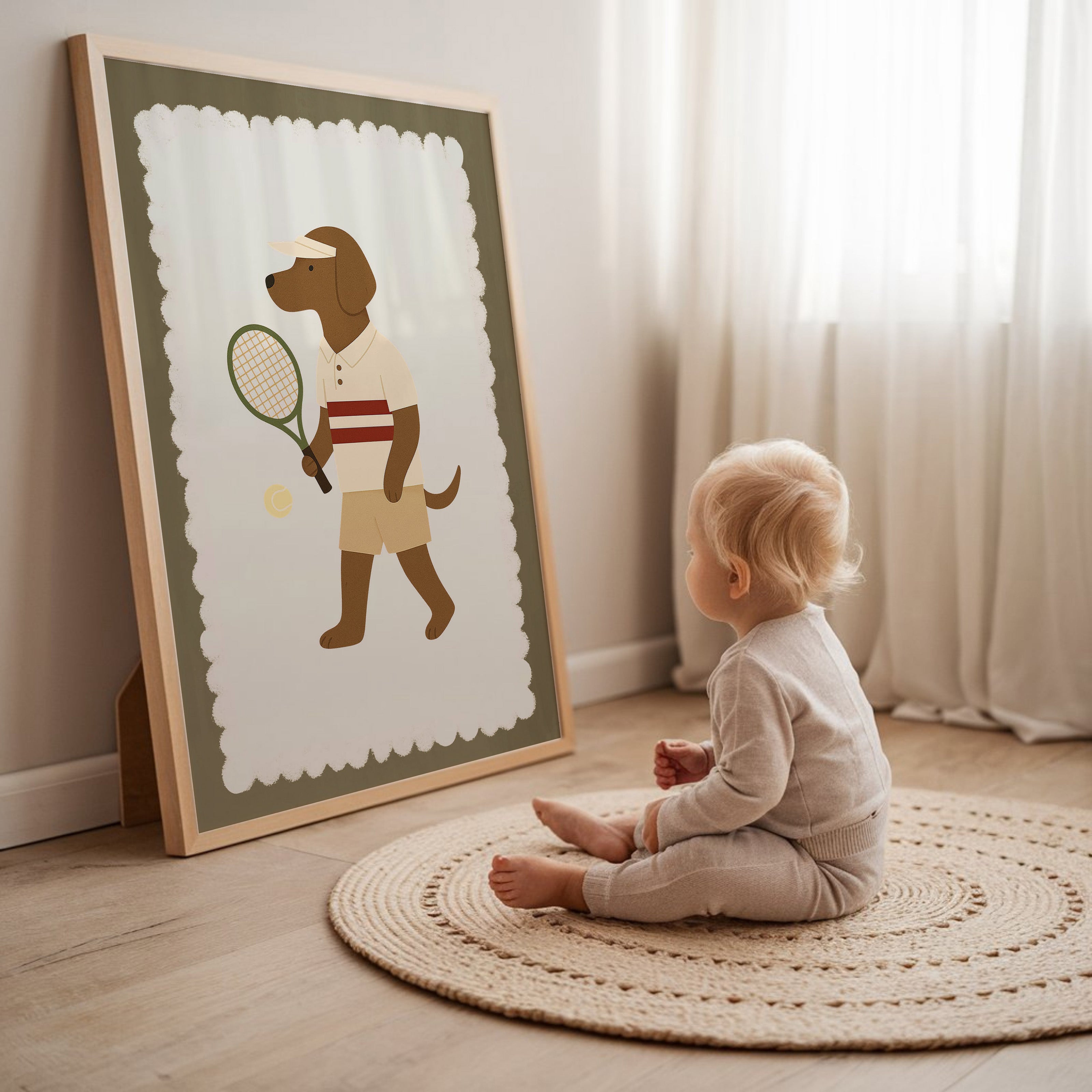 Kinderkamer poster - Tennis Hond | Sport