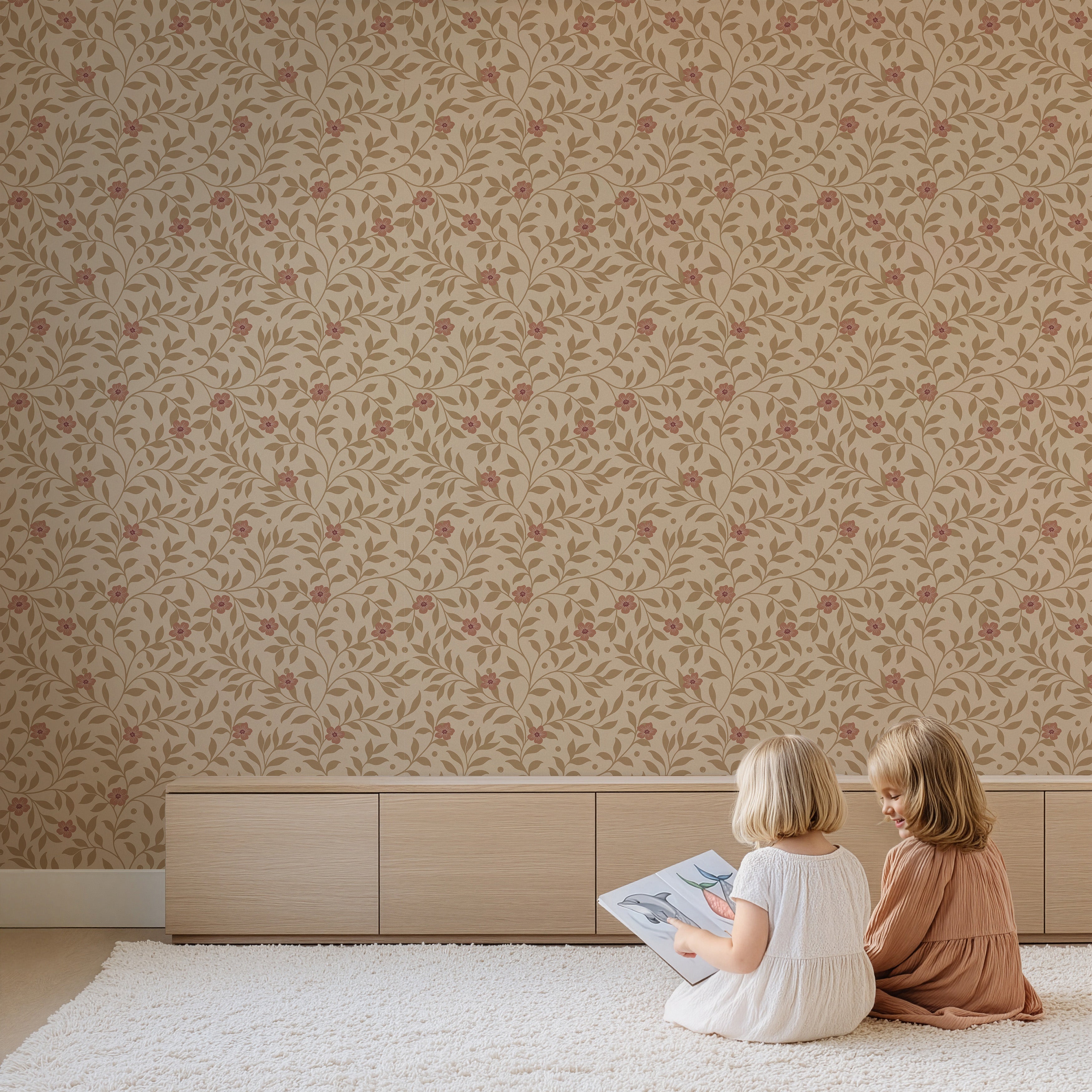 Behang Tiny Blossom - sandy