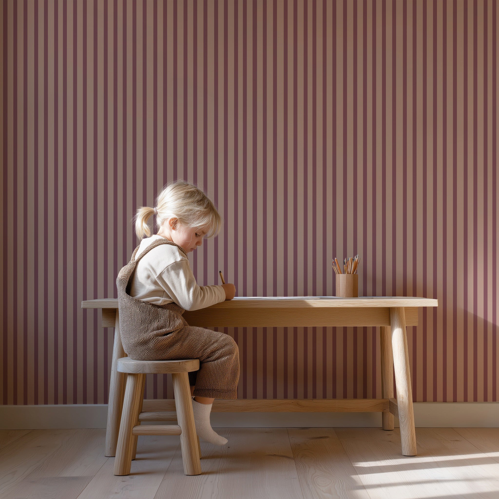 Behang Stripes - grape