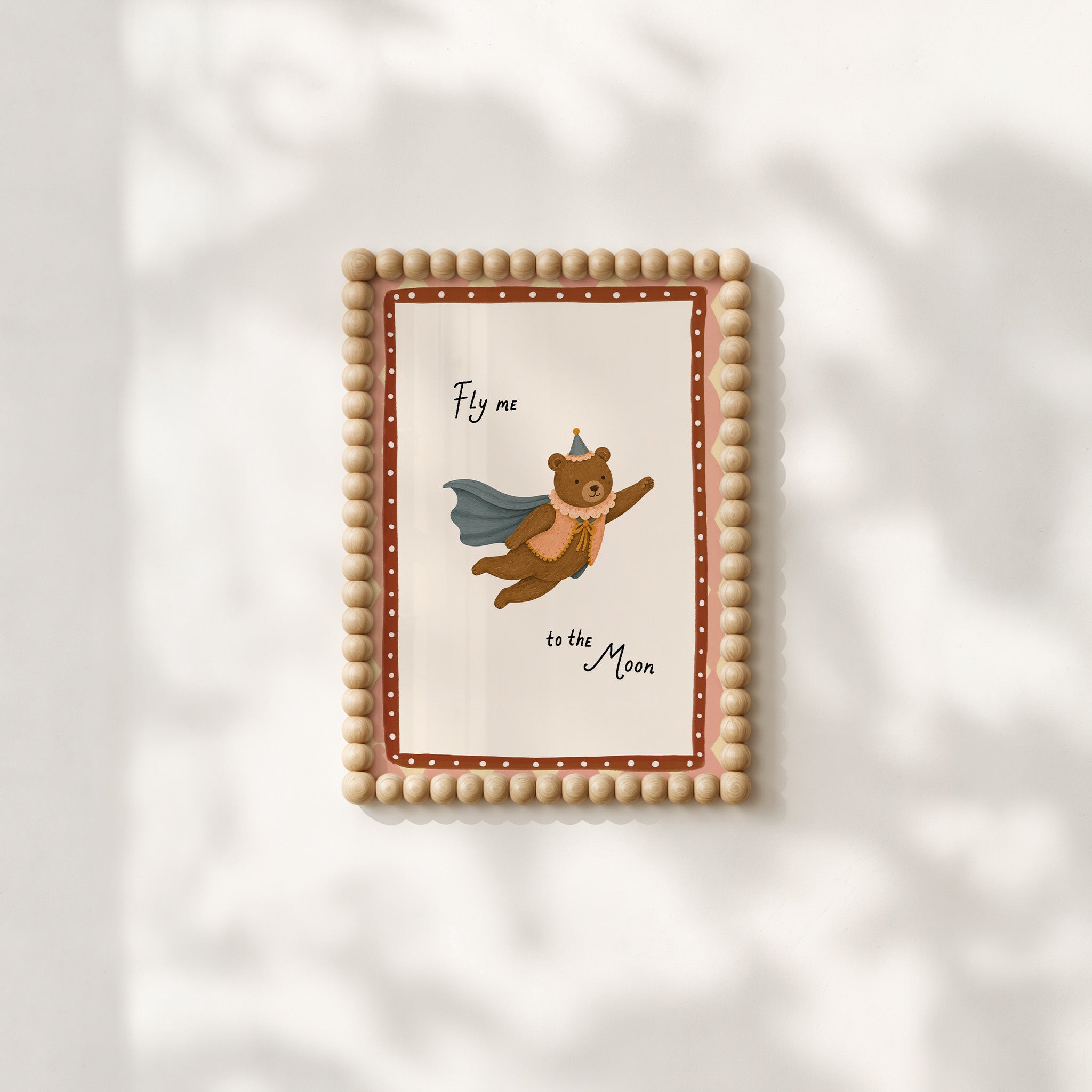 Kinderkamer poster - Circus beer 'Fly me to the moon'
