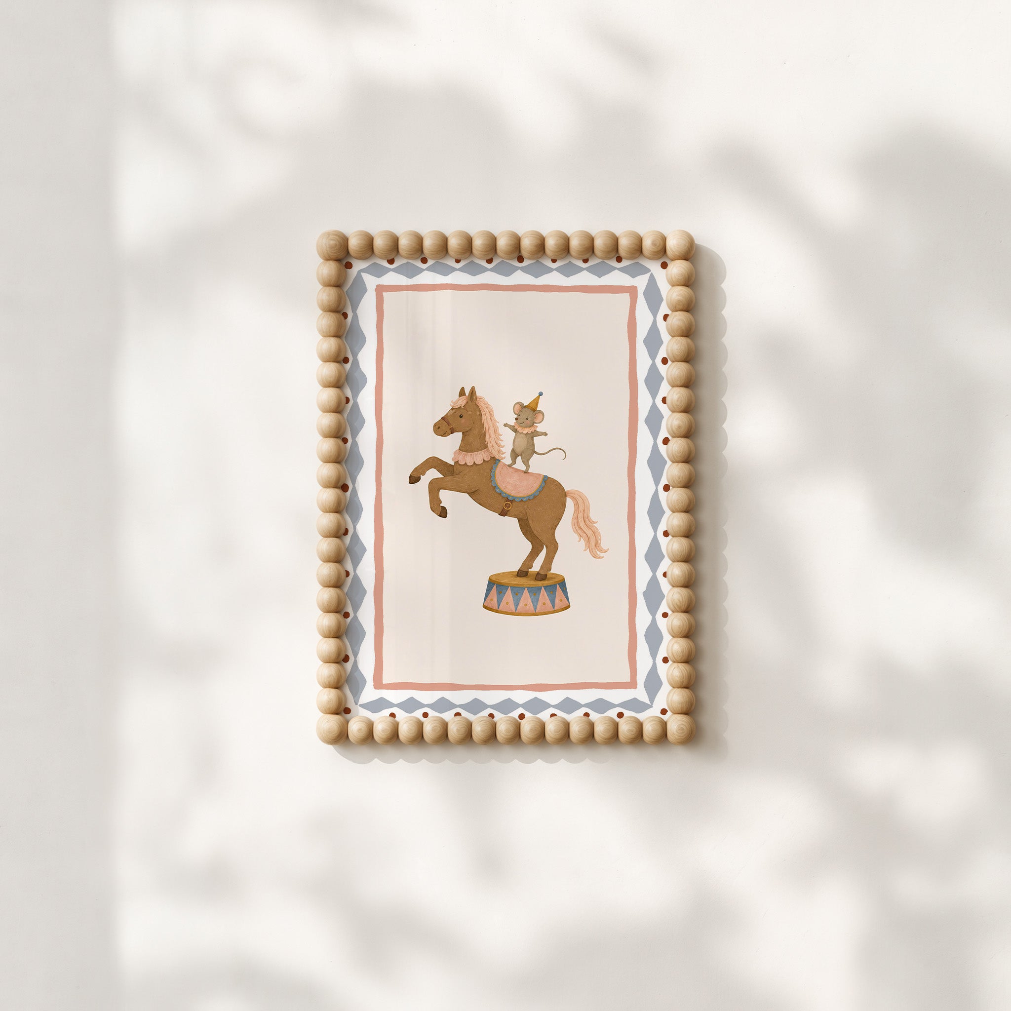 Kinderkamer poster - Circus Carrousel paard
