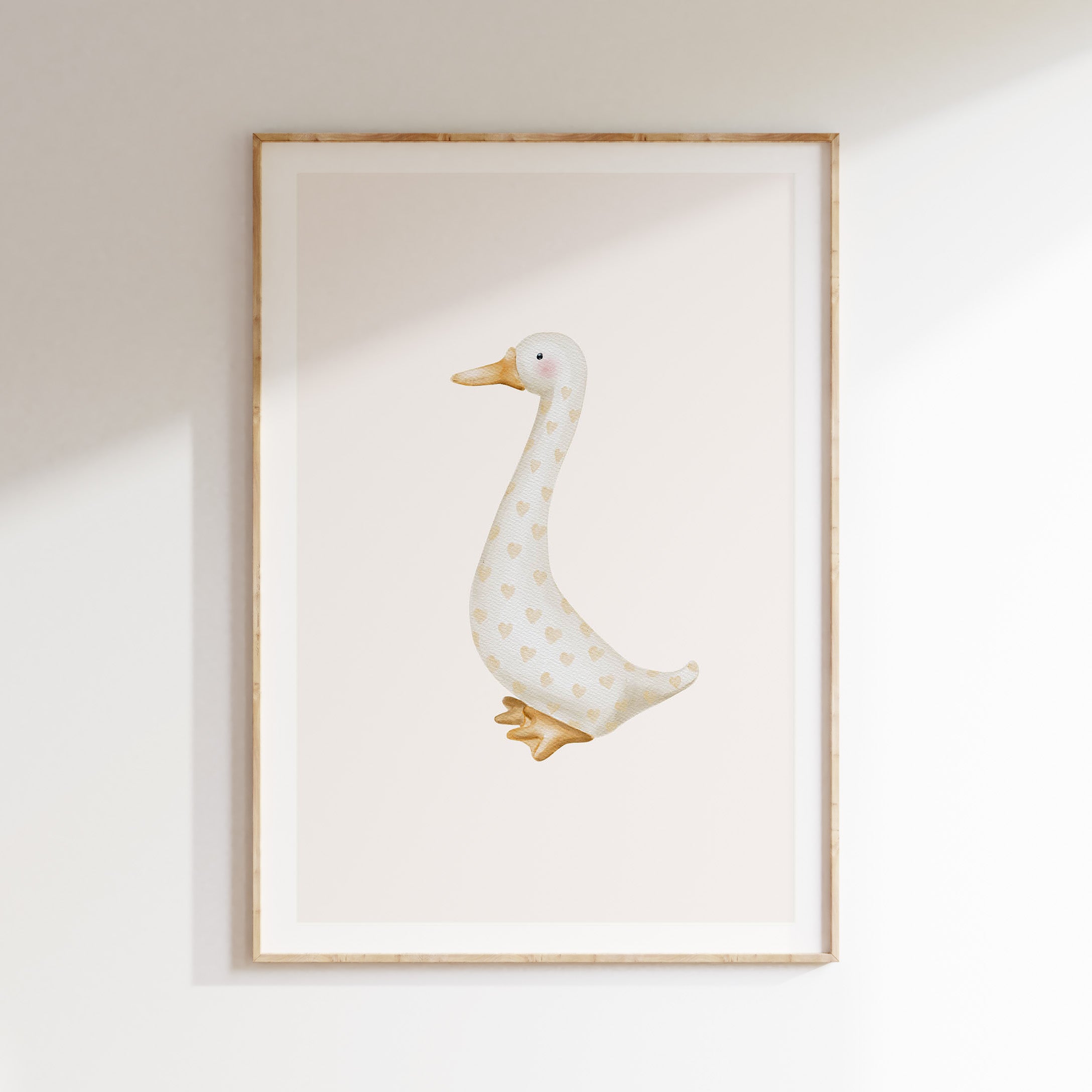 Nursery poster - Goose with hearts | Little Beginnings