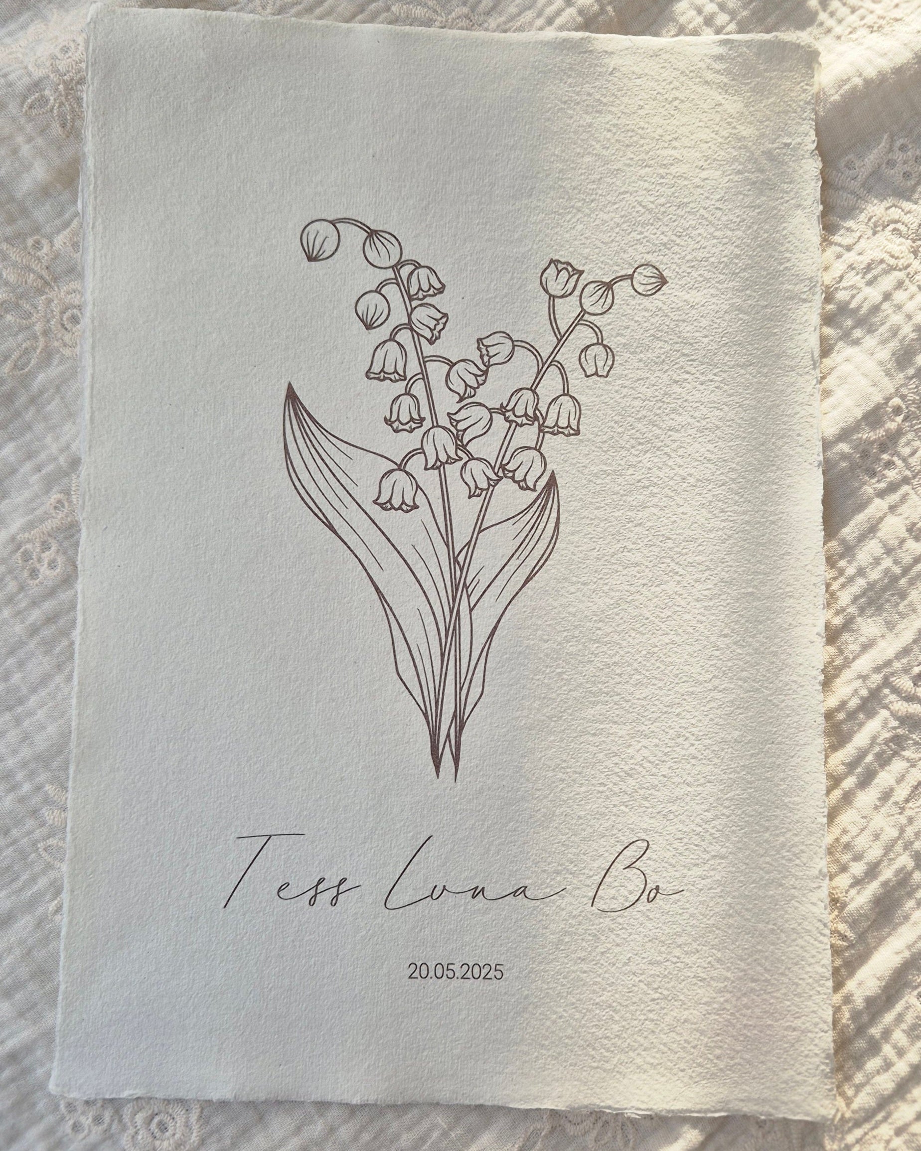 handgemaakte poster geboortebloem mei