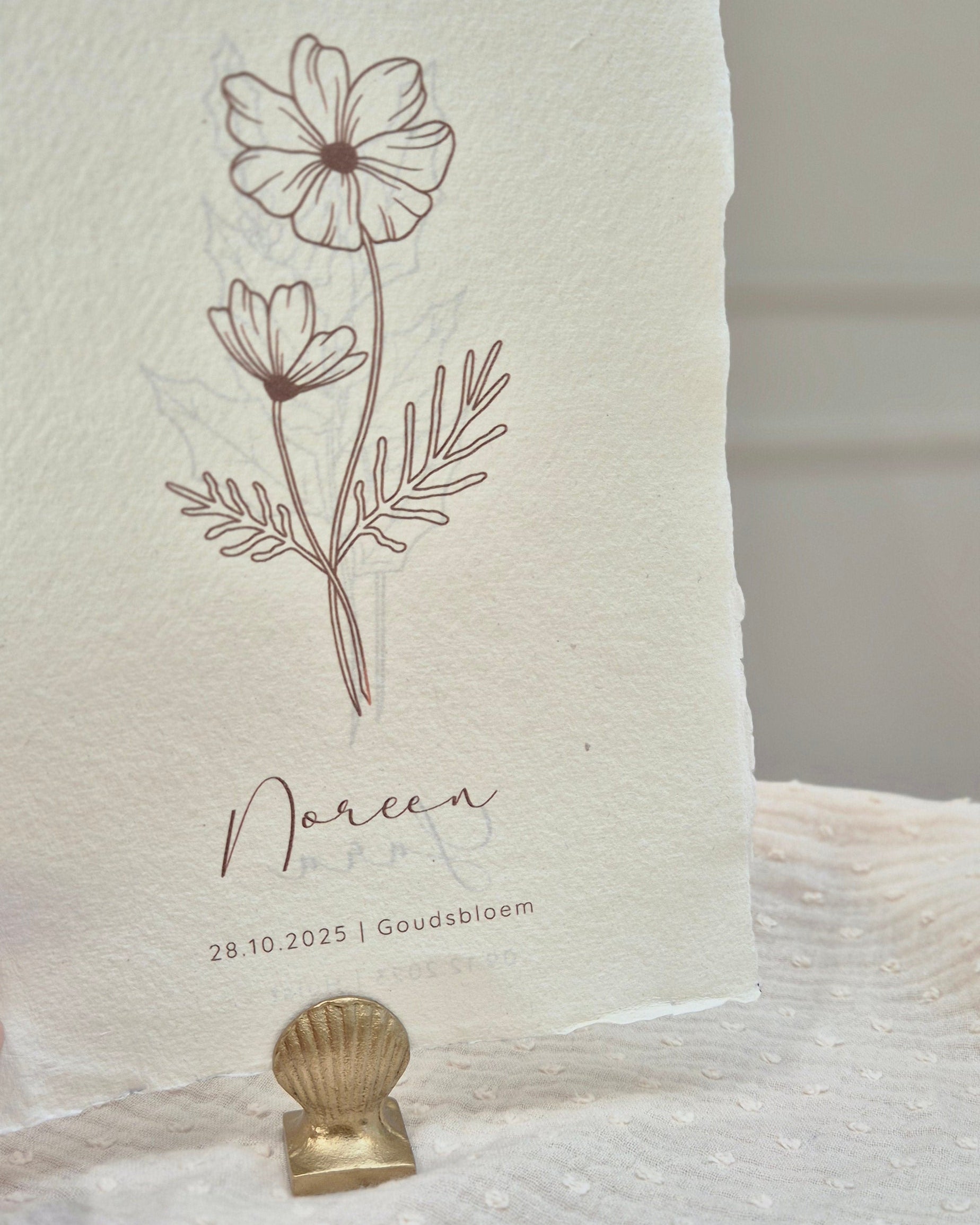 poster geboortebloem oktober - goudsbloem