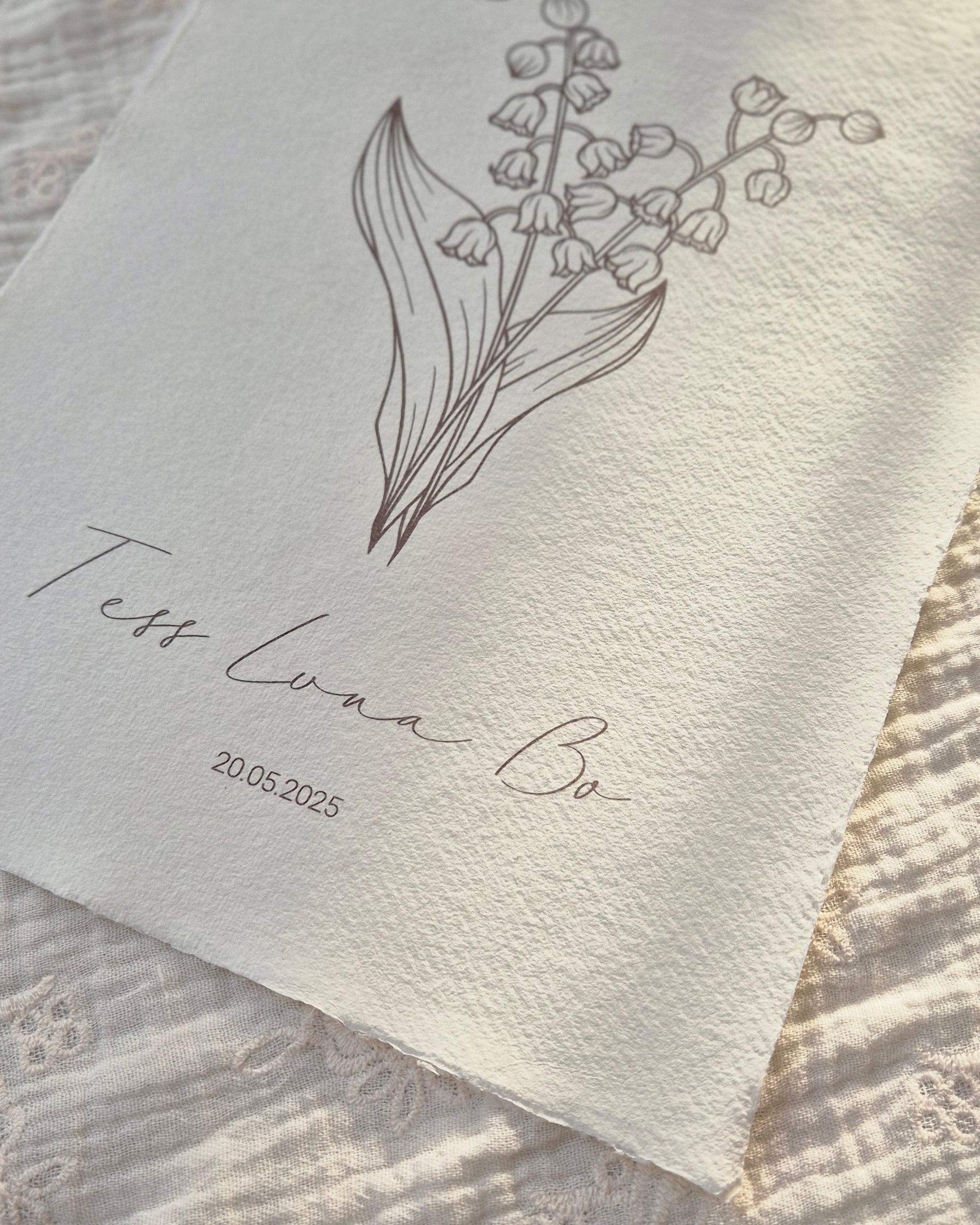 handgemaakte poster geboortebloem mei