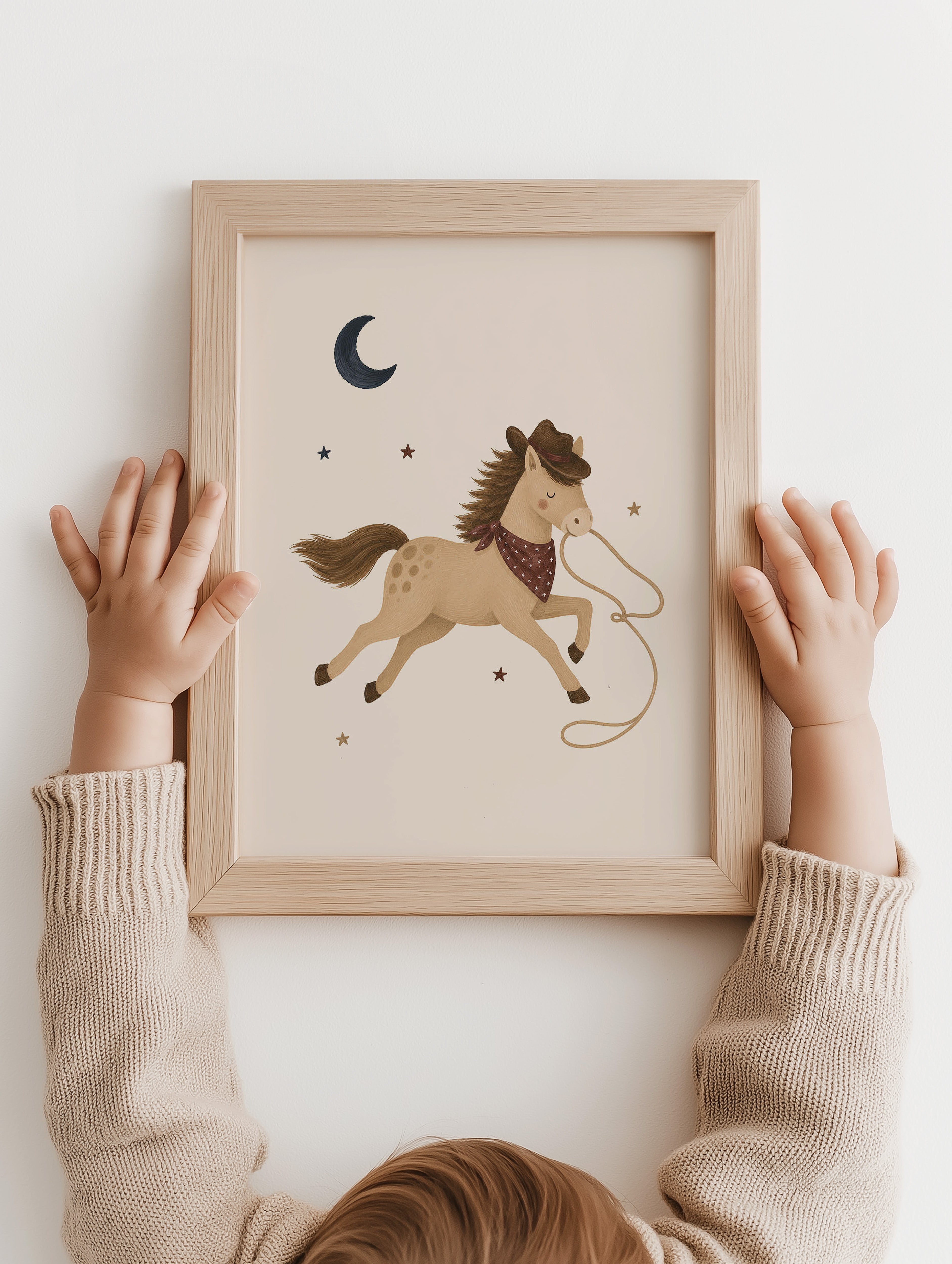 Kinderkamer poster - Western Paard met Lasso