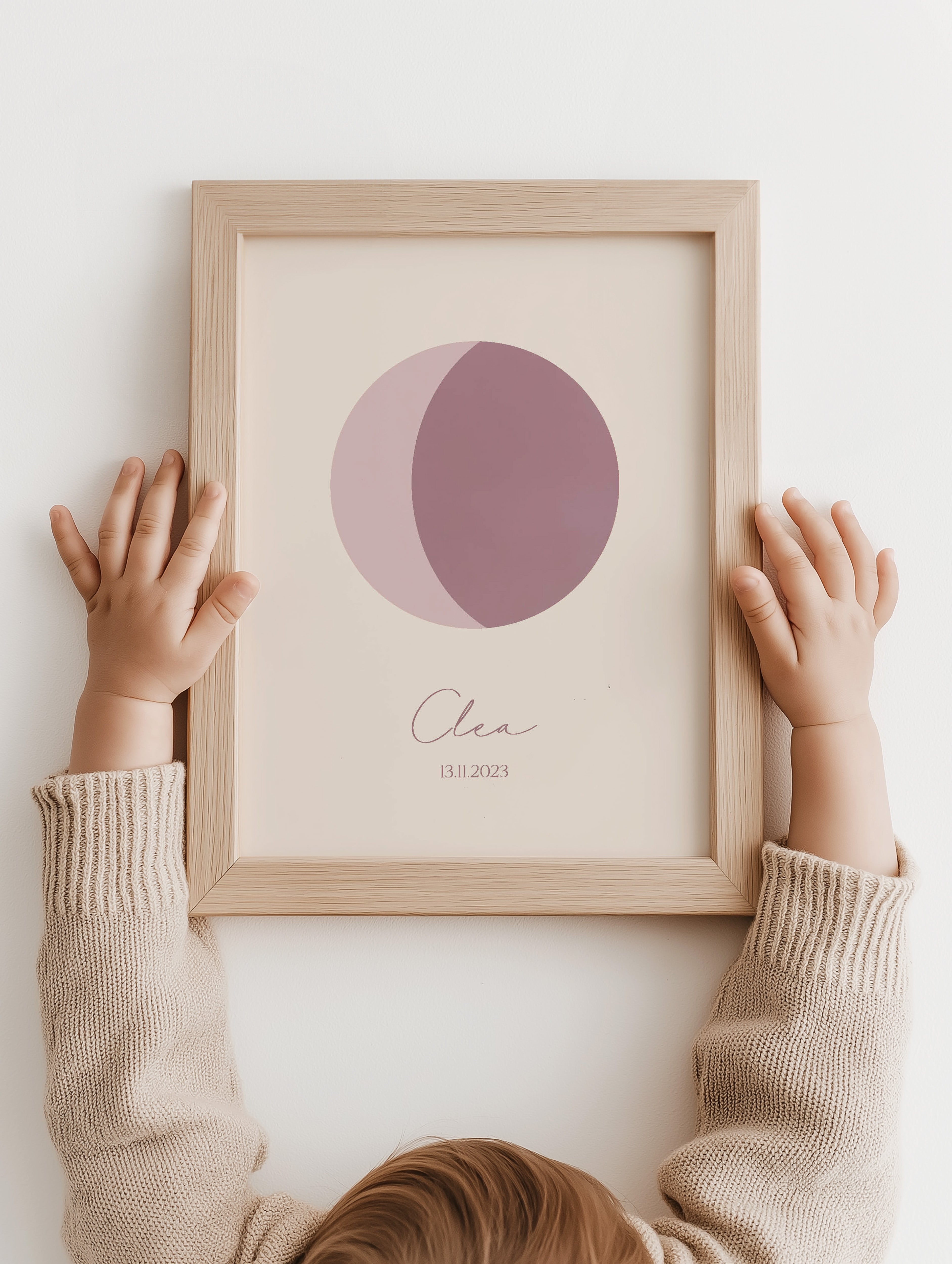 Maanstand poster - Minimal lilac