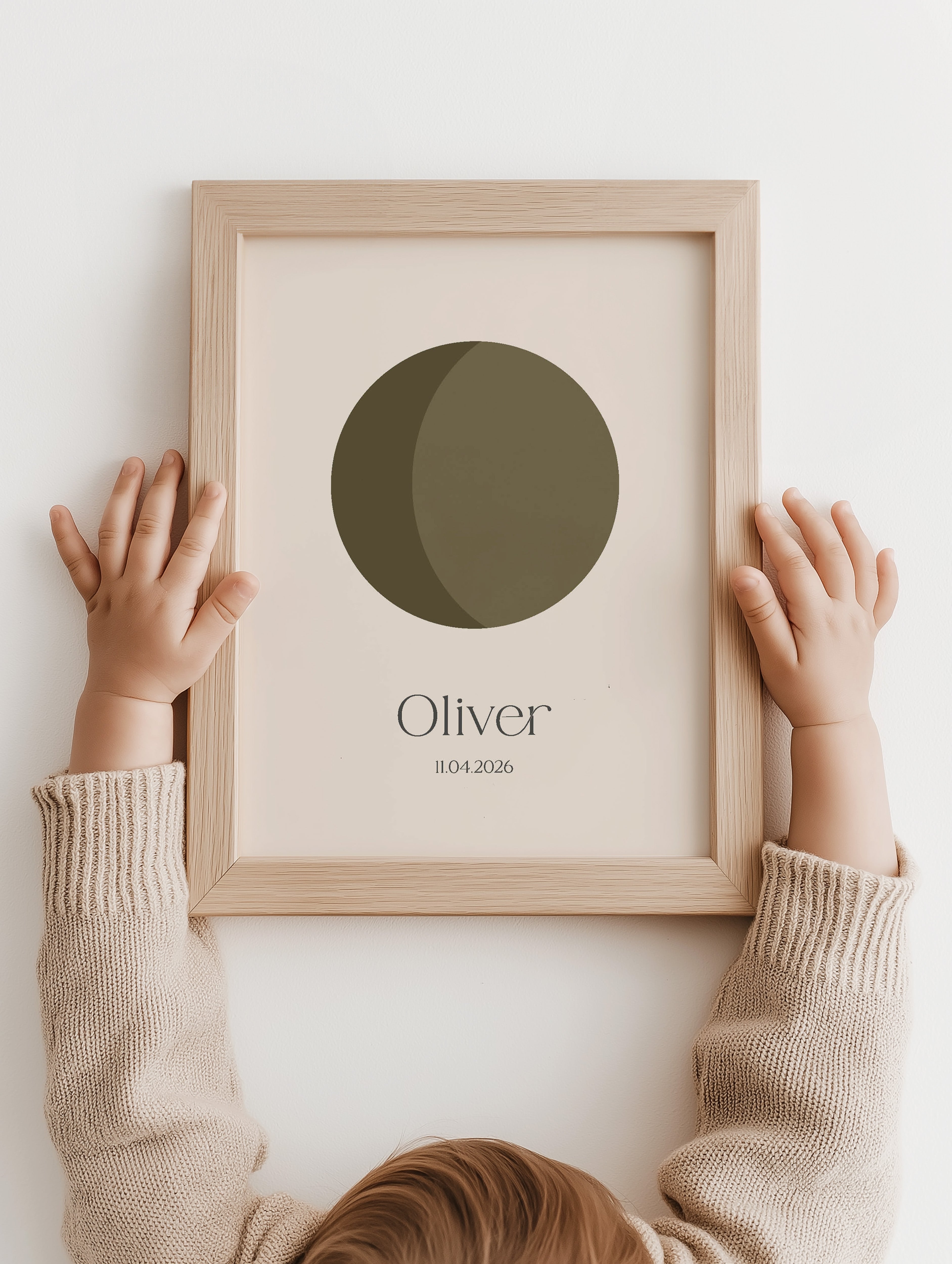 Maanstand poster - Minimal olive