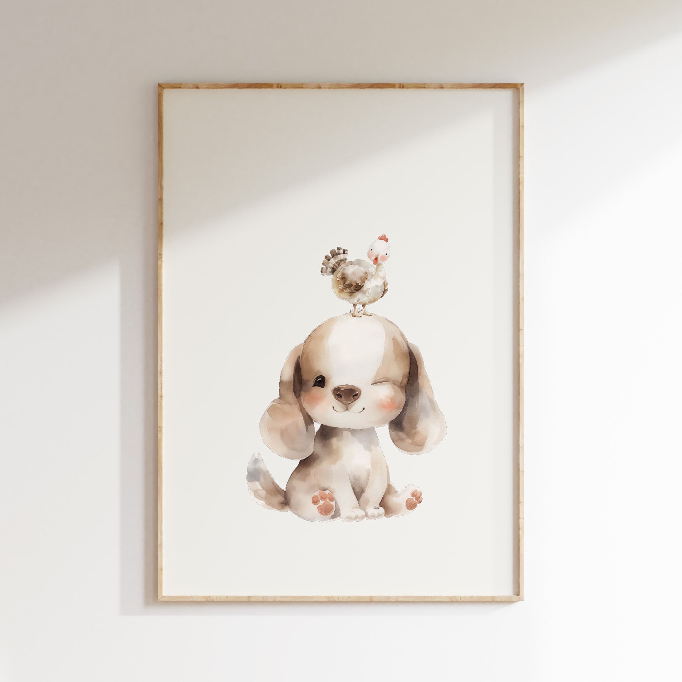 Kinderkamer poster - Hondje en Kalkoen | Boerderij