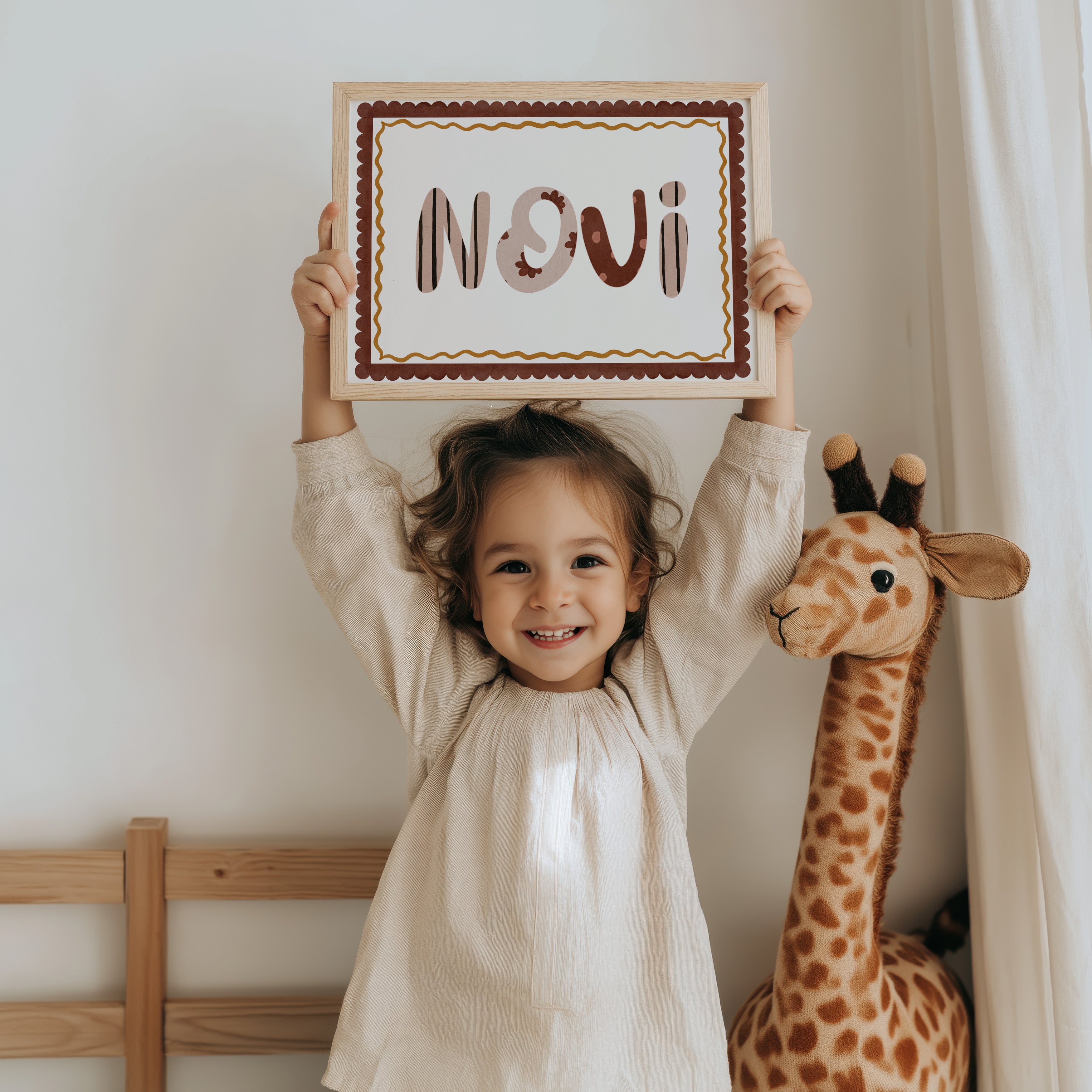 Naamposter Retro - bruin