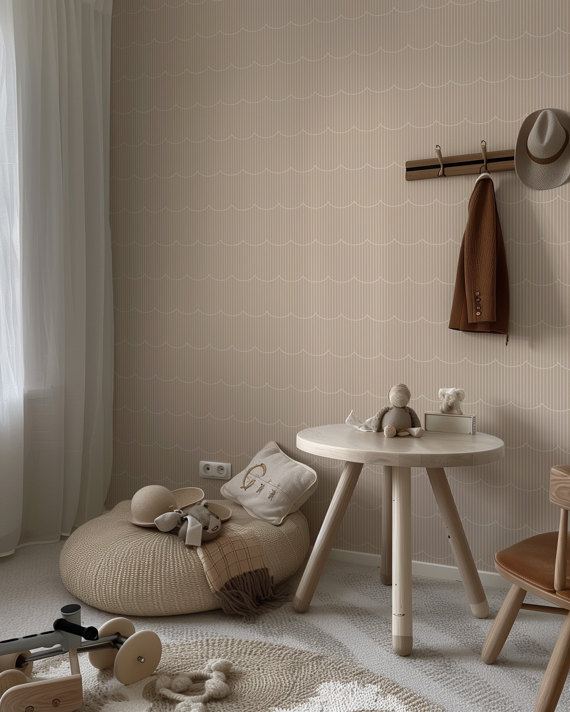 Behang Retro Waves - zand