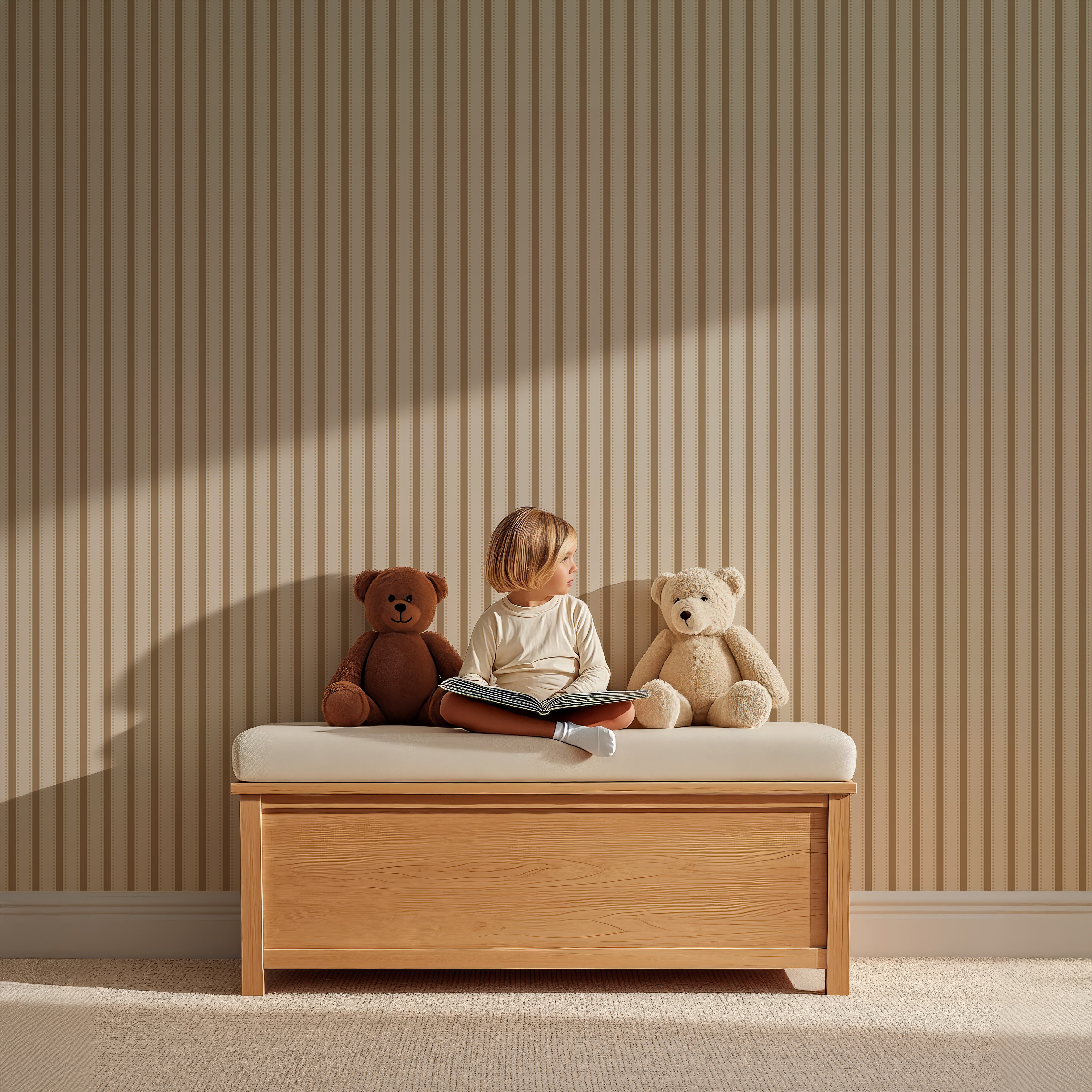 Behang Dotted Stripes - cashmere