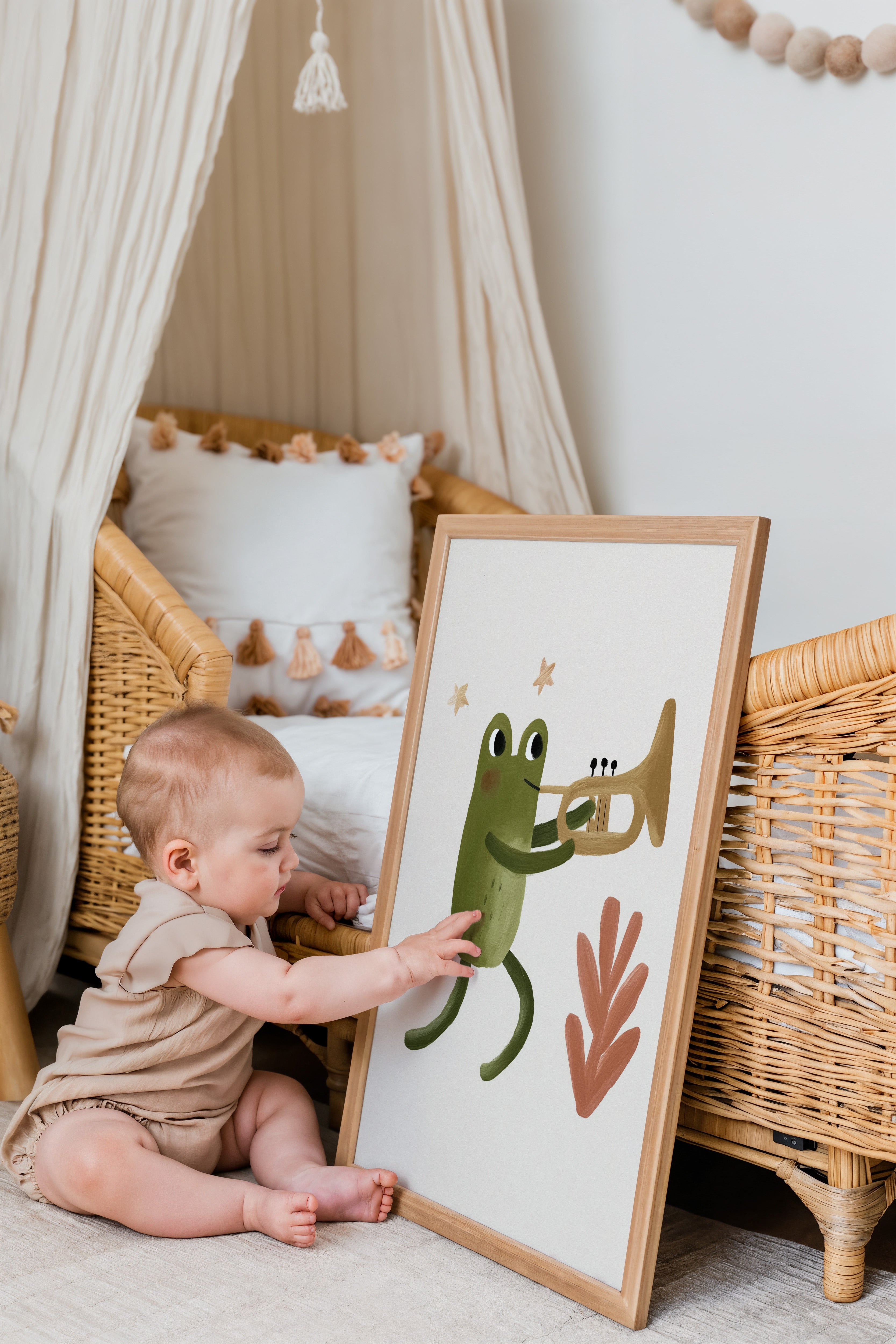 Nursery print - Frog with trumpet