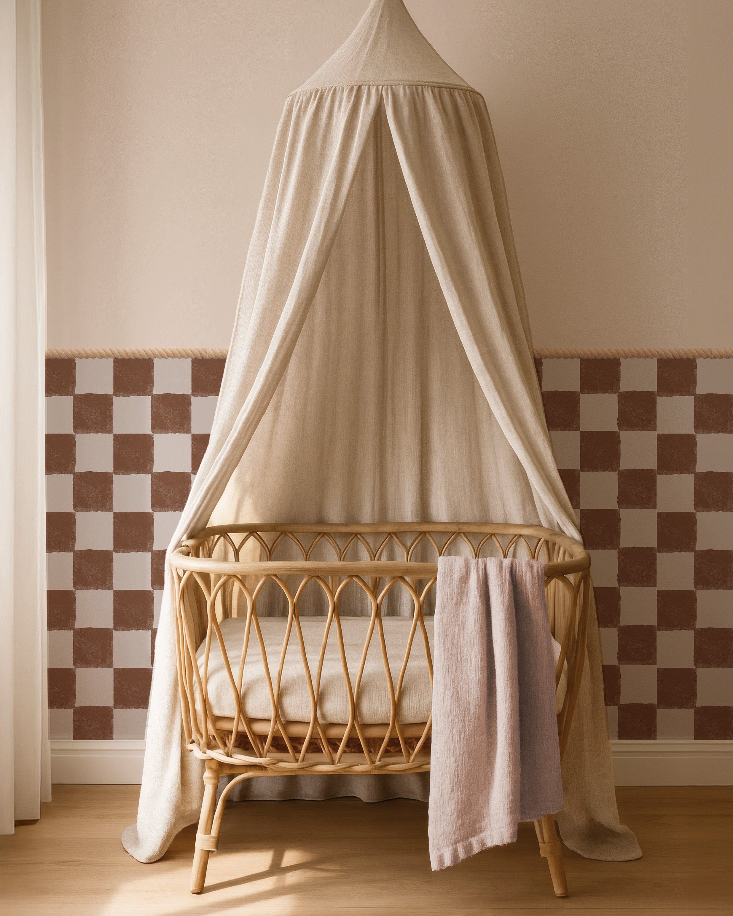 Behang Ruitje Ruitje - chocolade