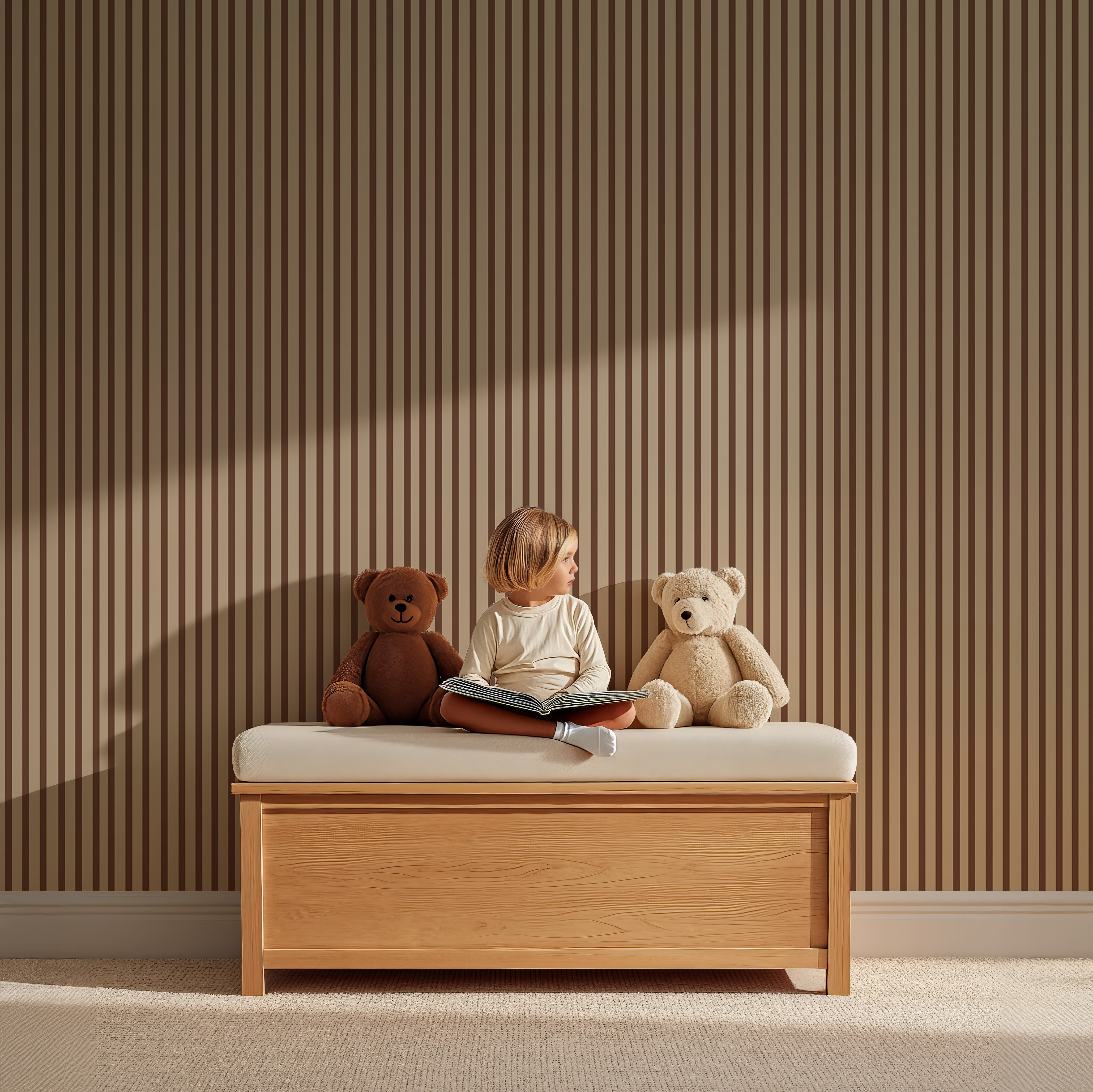 Wallpaper Stripes - chocolate