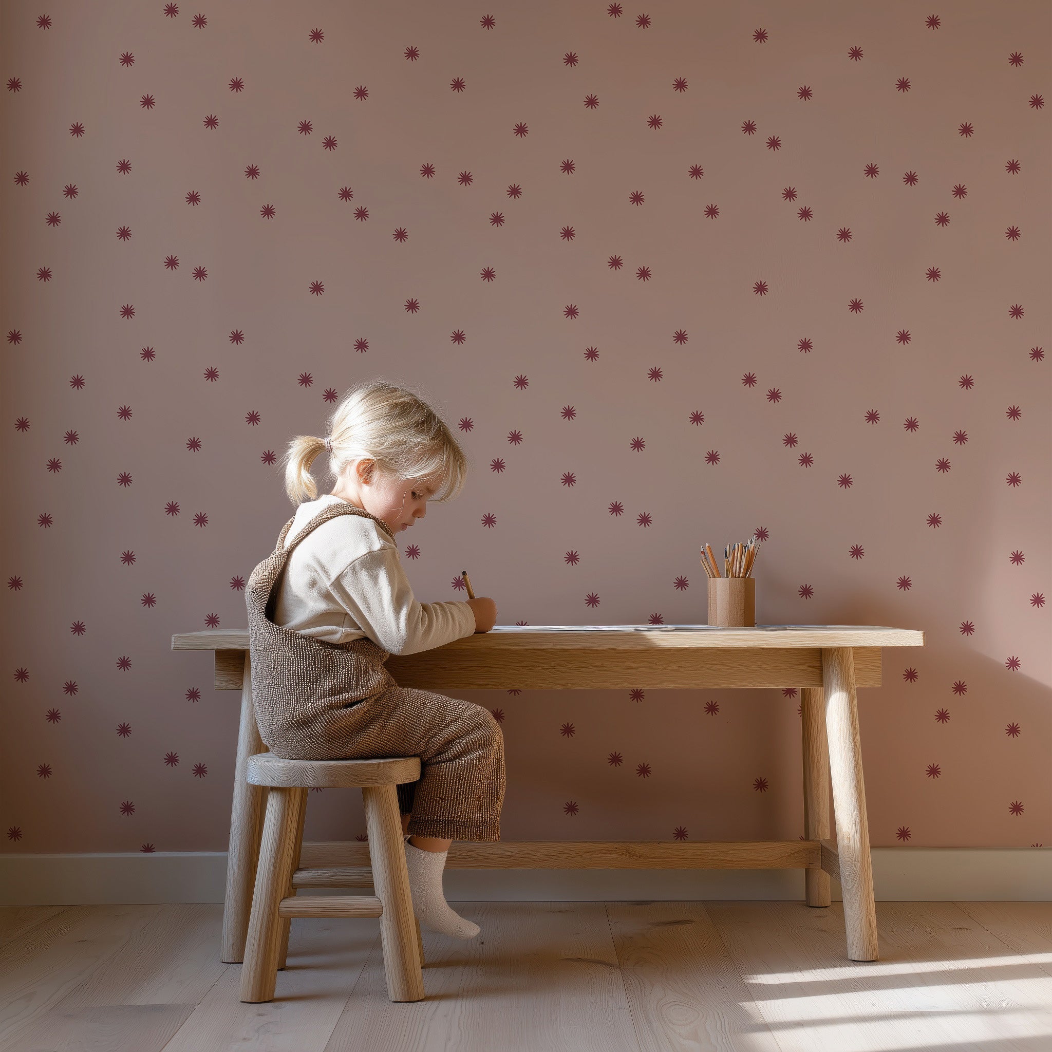 Wallpaper Wiebertje - vintage blue | stars