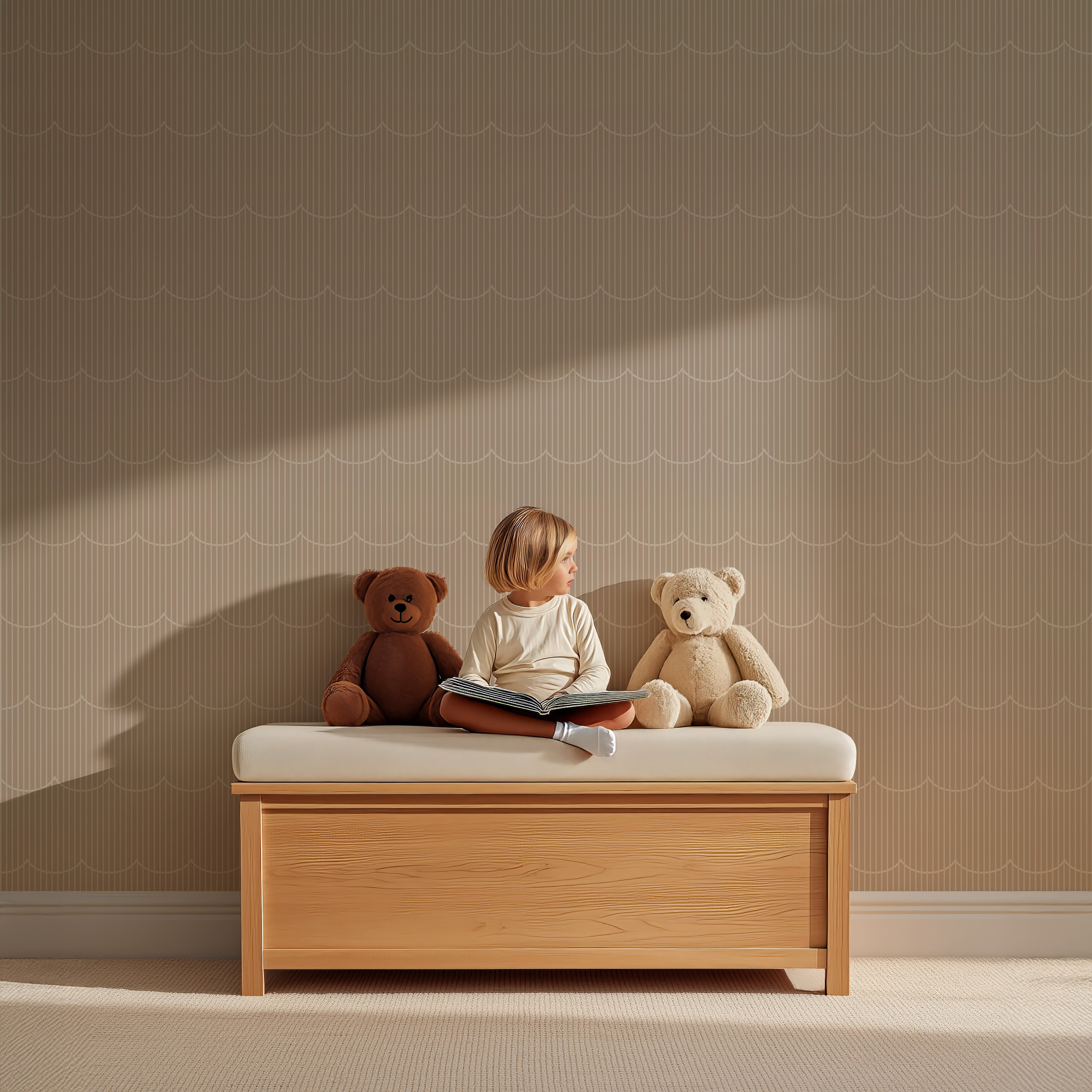 Behang Retro Waves - zand