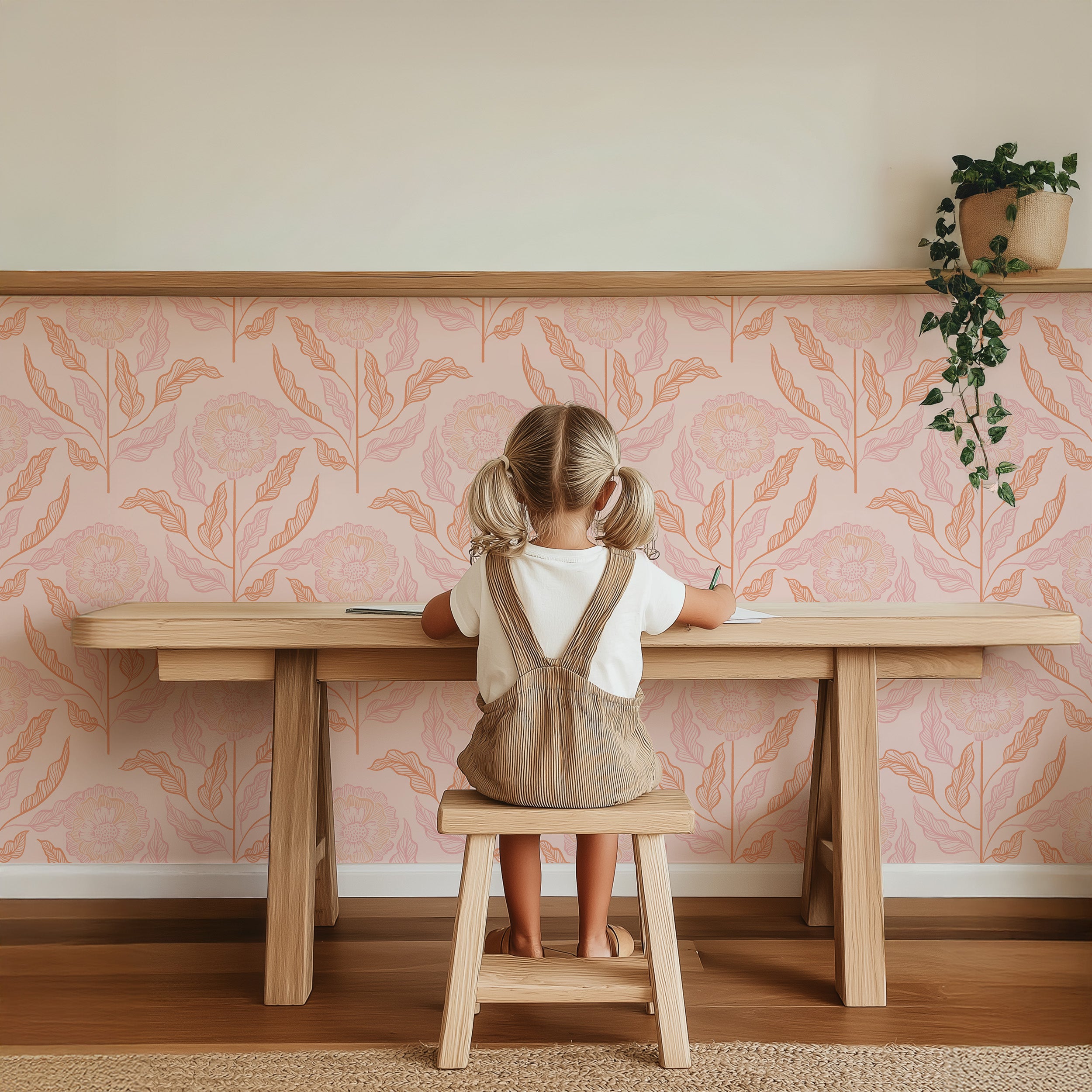 Behang Sunset Flowers