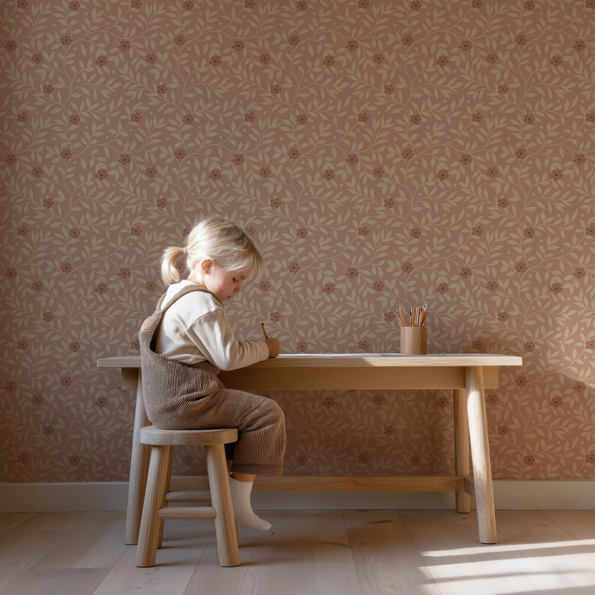 Behang Tiny Blossom - blush