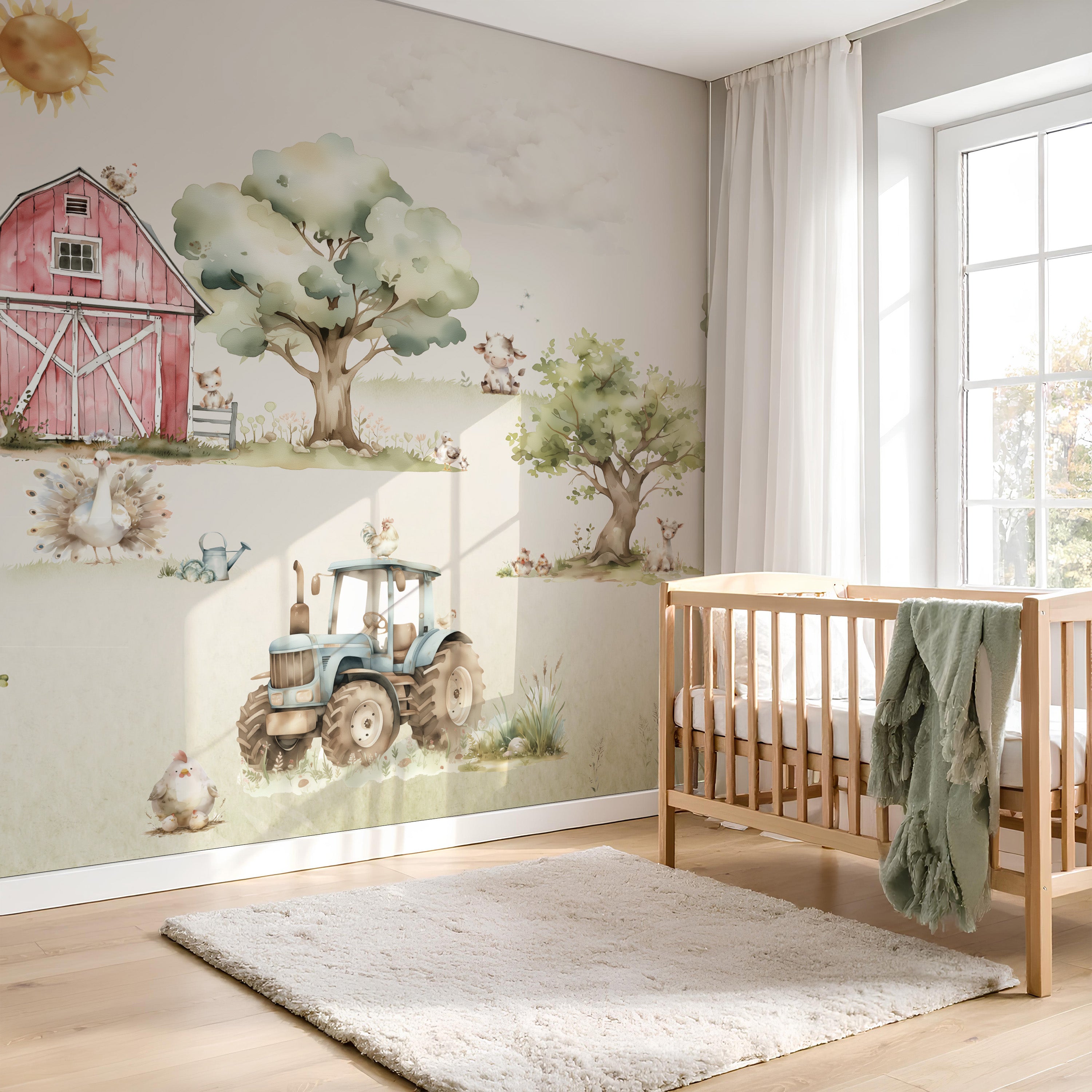 Collage behang Boerderij