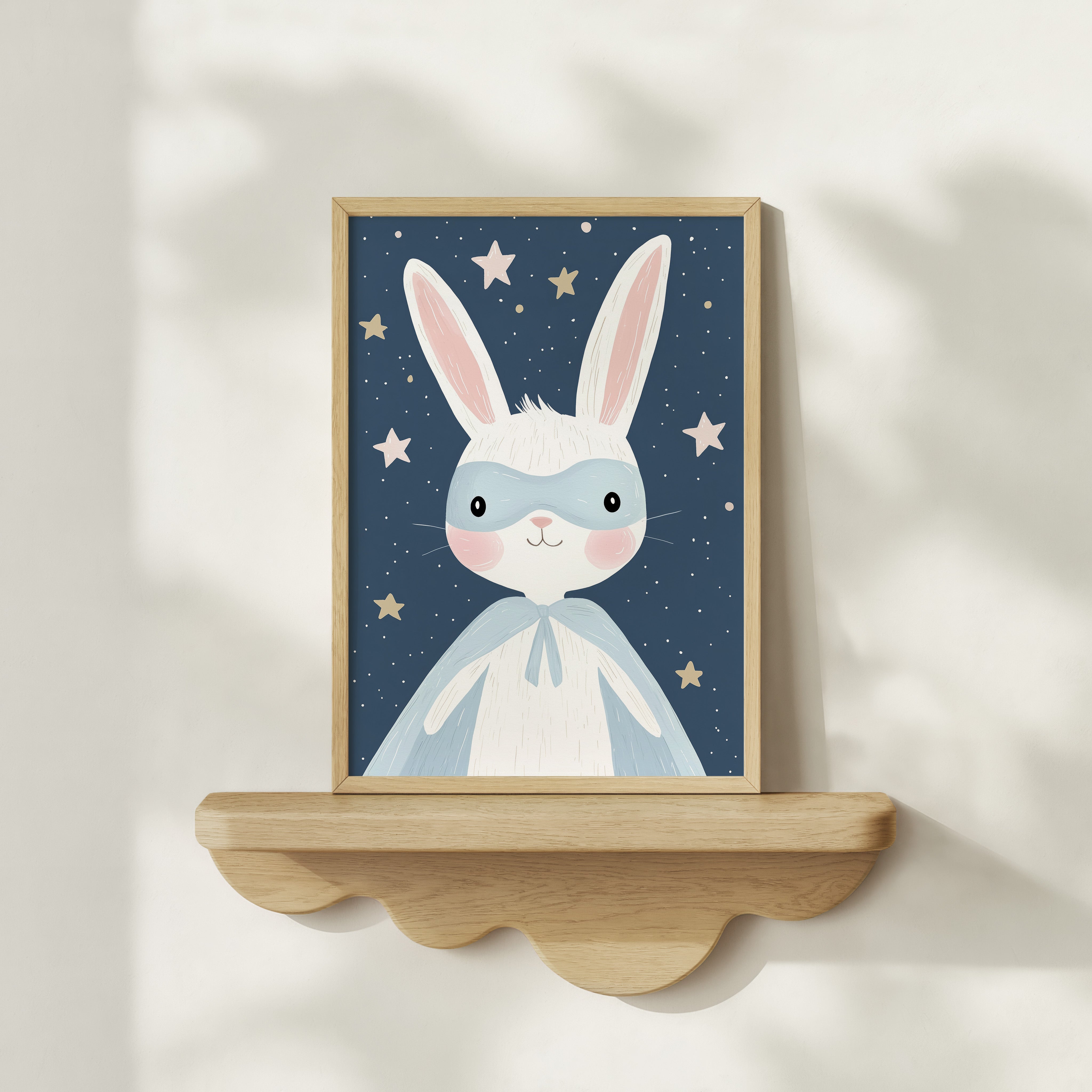 Children's room print - Superhero Rabbit