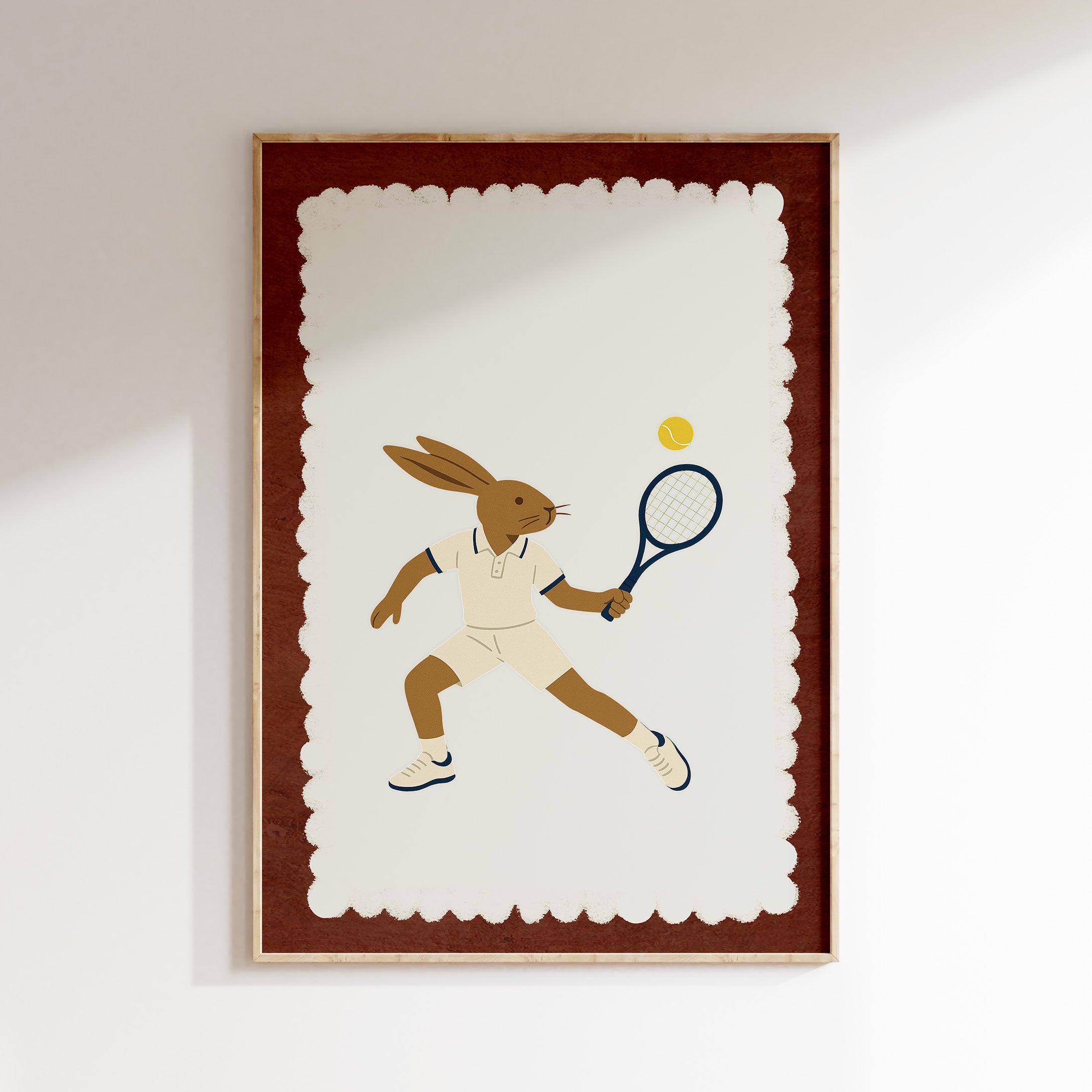 Kinderkamer poster - Tennis Konijn Roodbruin | Sport