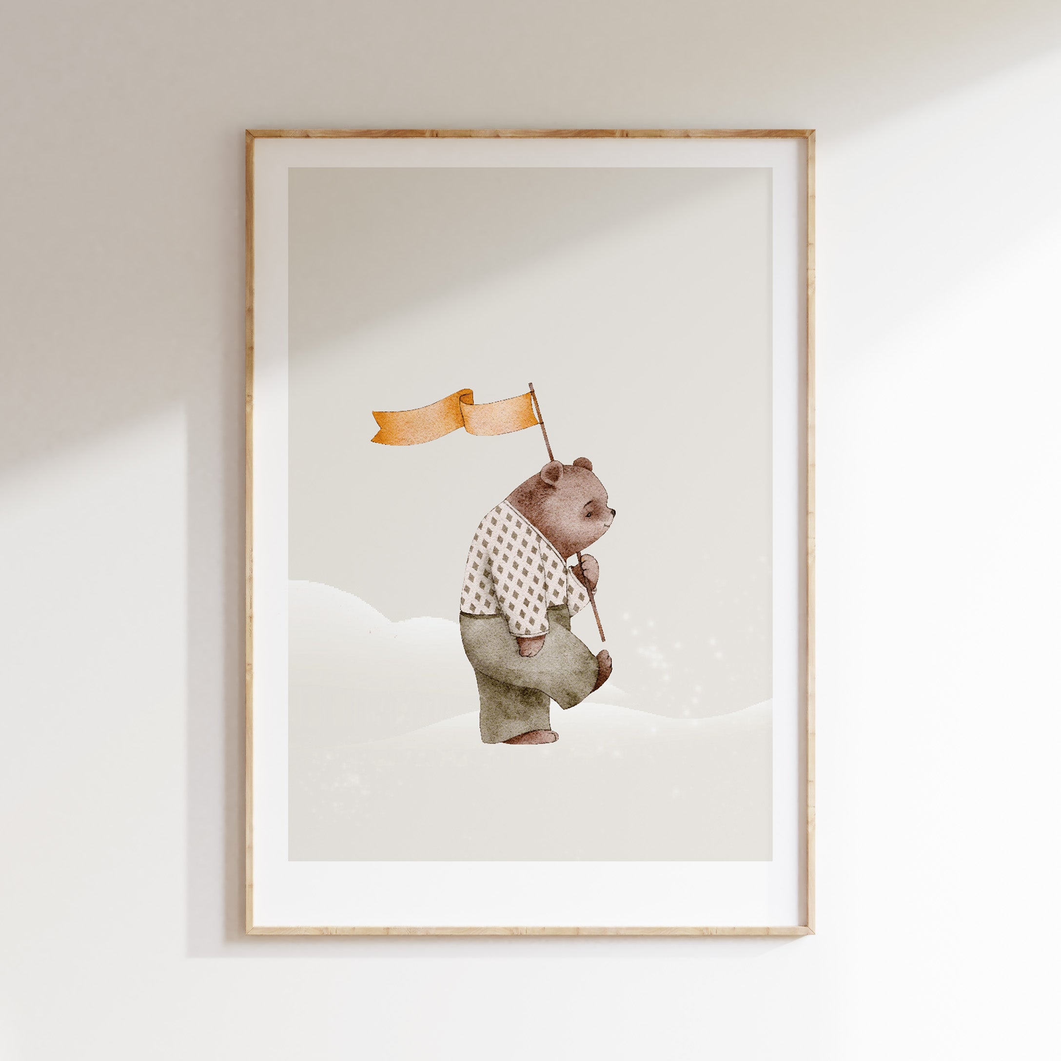 Kinderkamer poster - Beer met Vlag | Night Parade