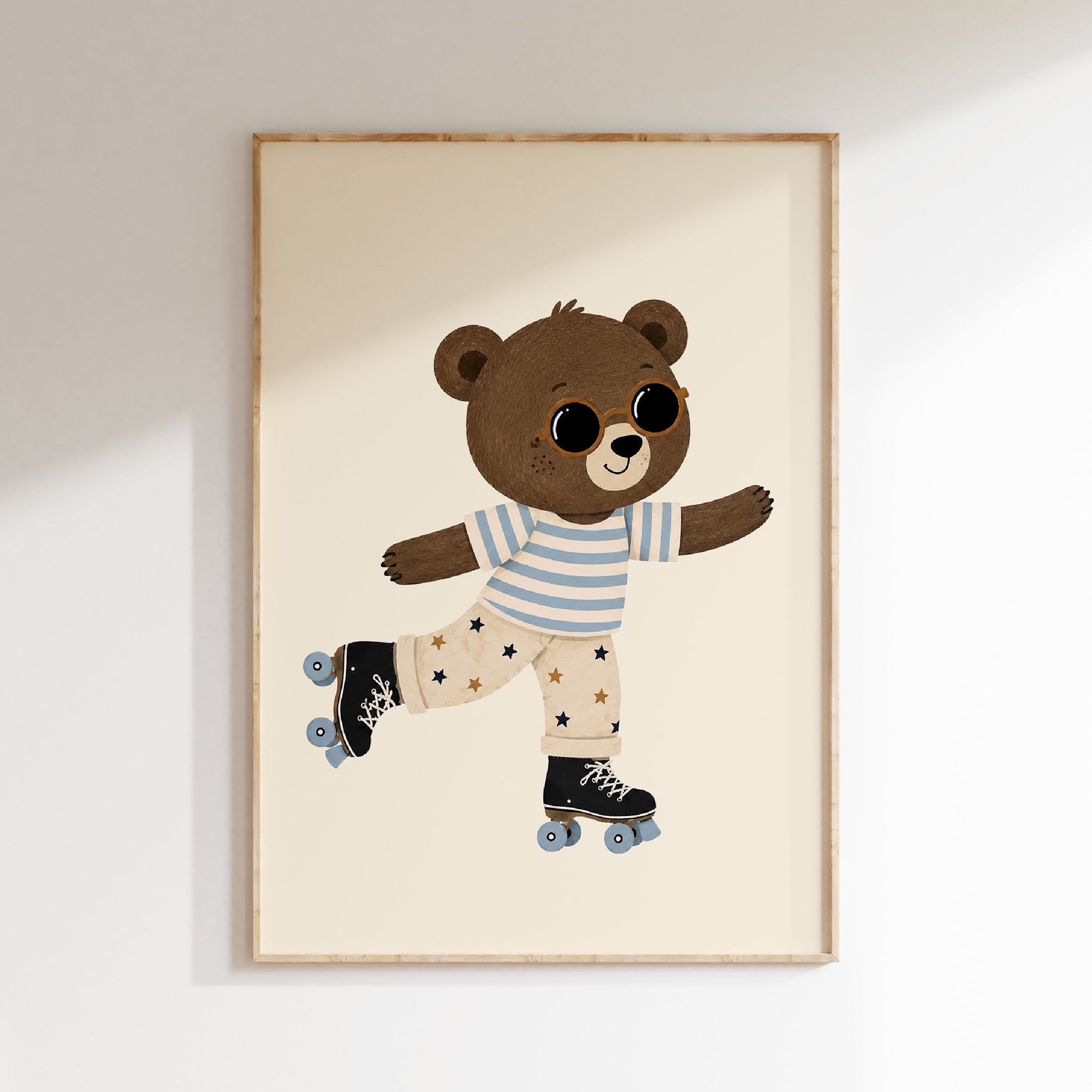 Children's room print - Cool elephant on roller skates