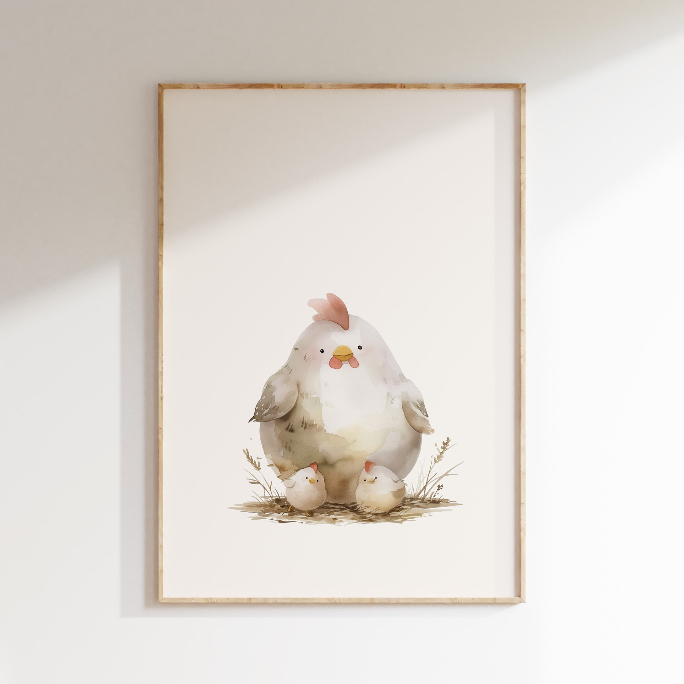 Kinderkamer poster - Kip en kuikentjes | Boerderij