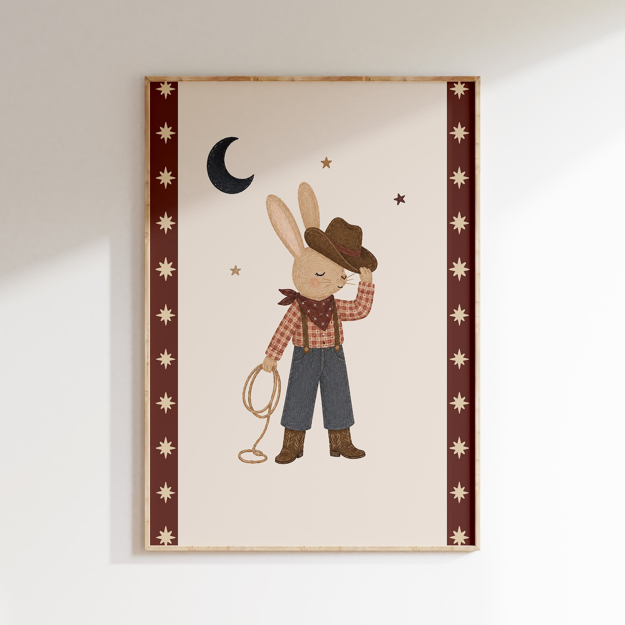 Kinderkamer poster - Cowboy konijn