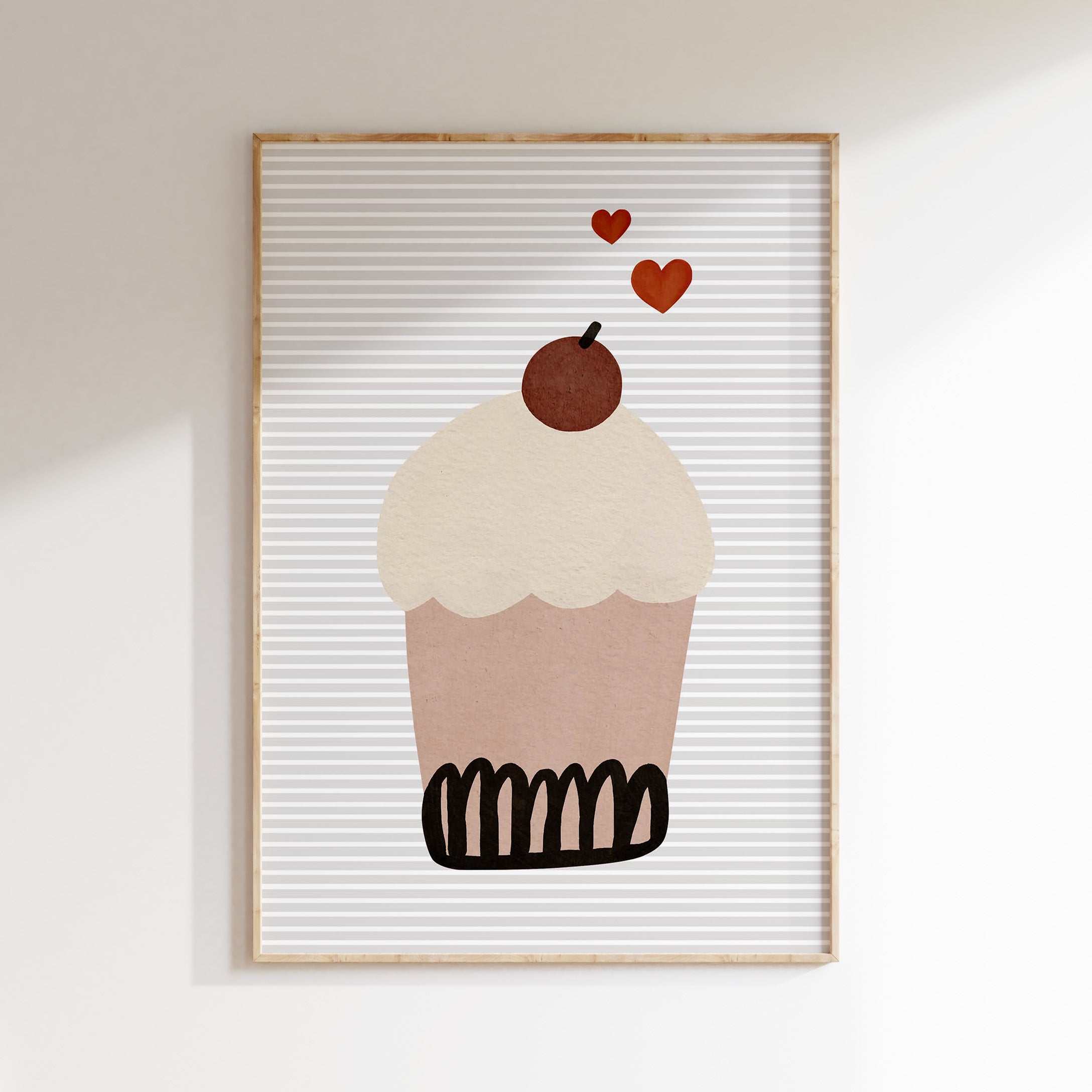 Retro kinderkamer poster - Cupcake