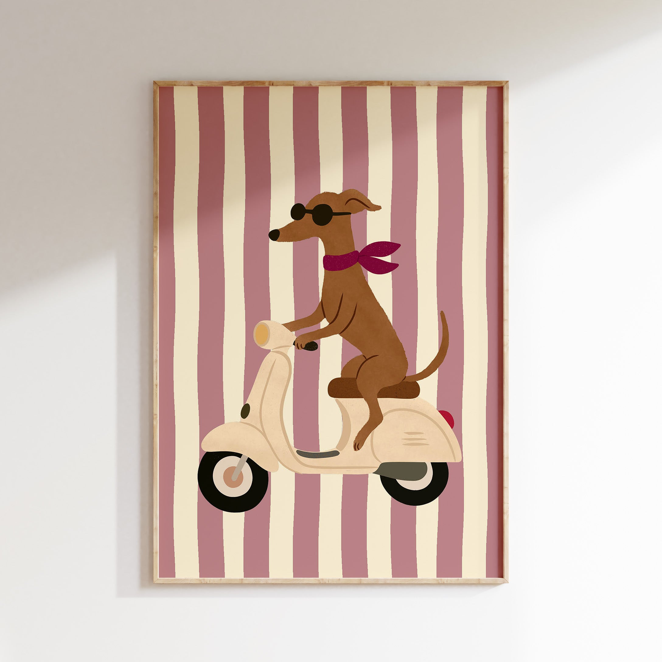 Children's room poster - Dog on scooter