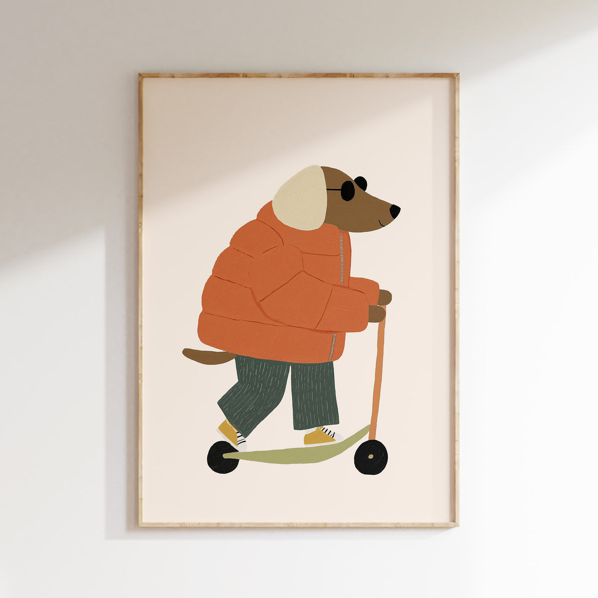 Kinderkamer print - Hond op step