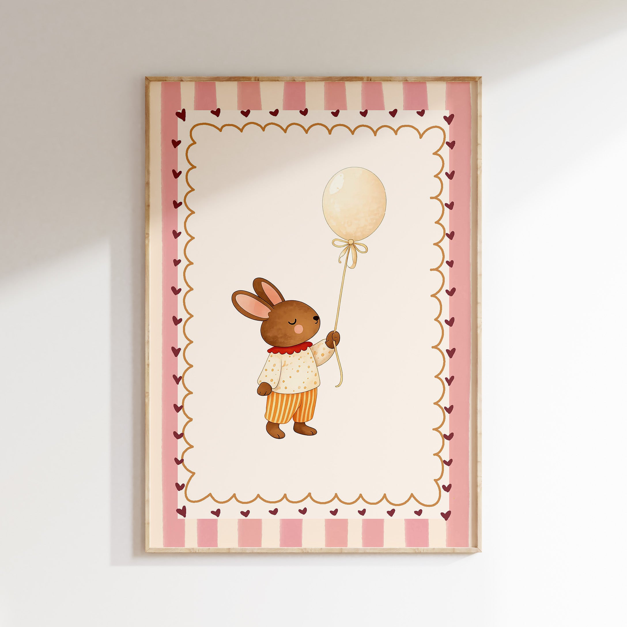 Kinderkamer poster - Konijn met ballon