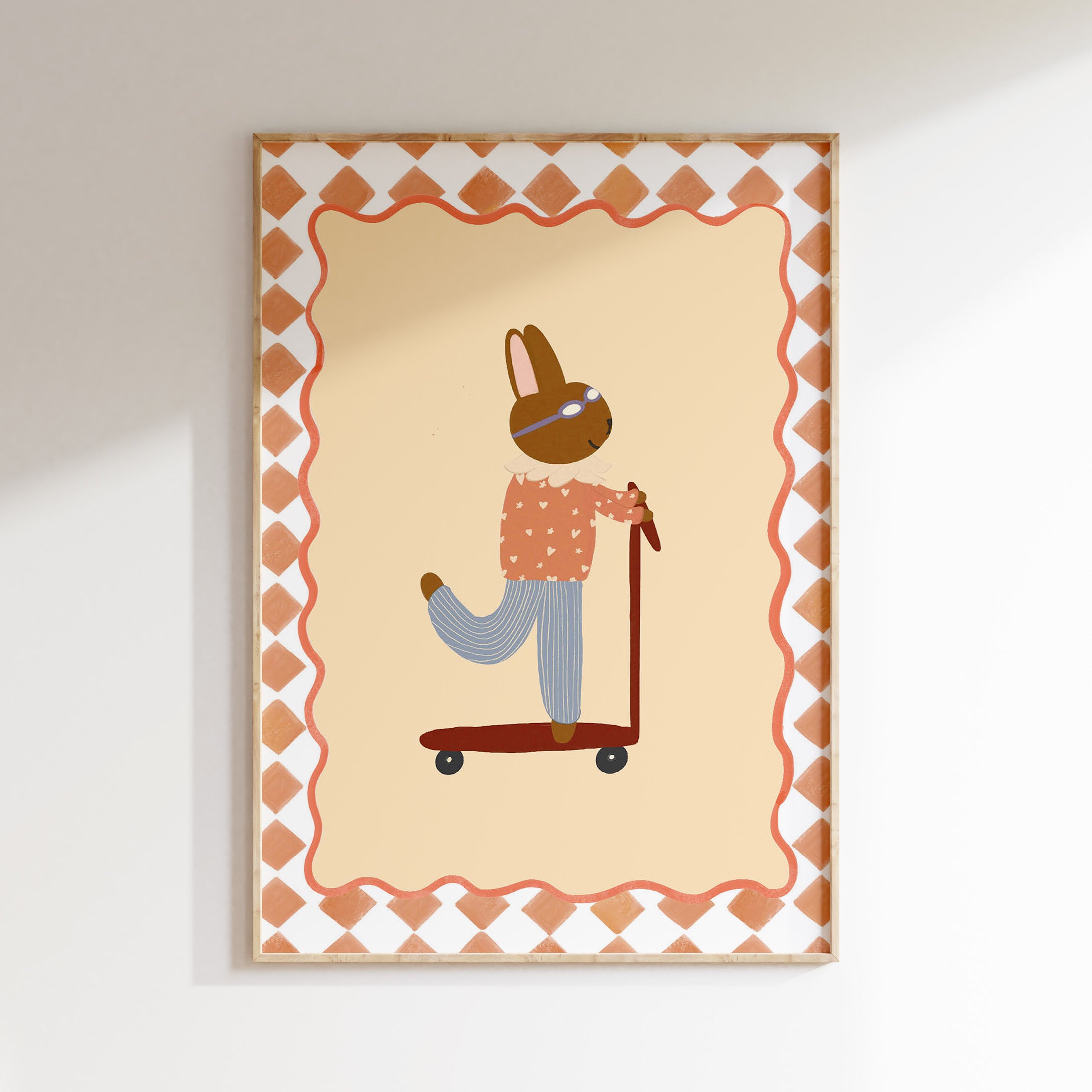 Children's room poster - Rabbit on scooter