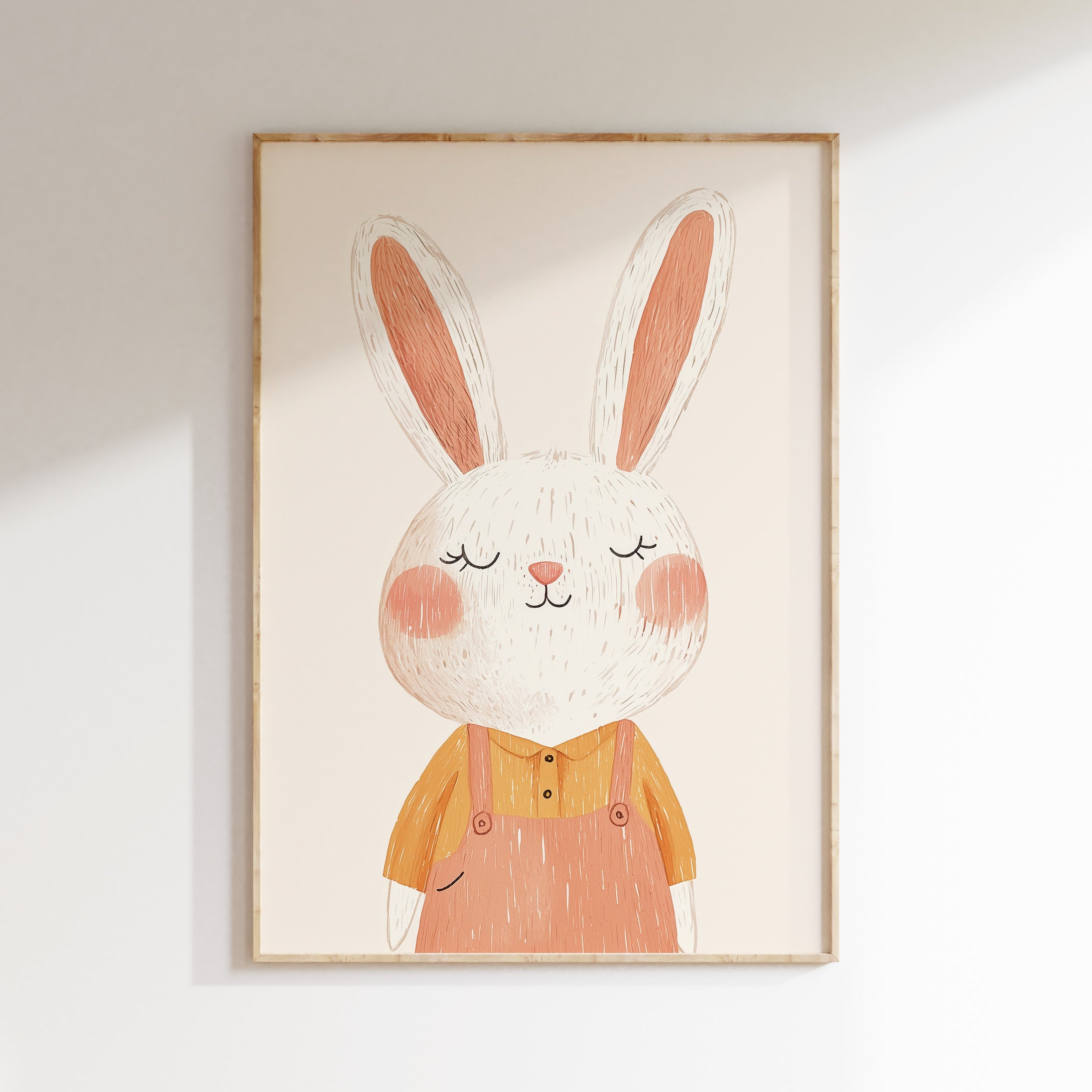 Children's room print - Rabbit in dungarees